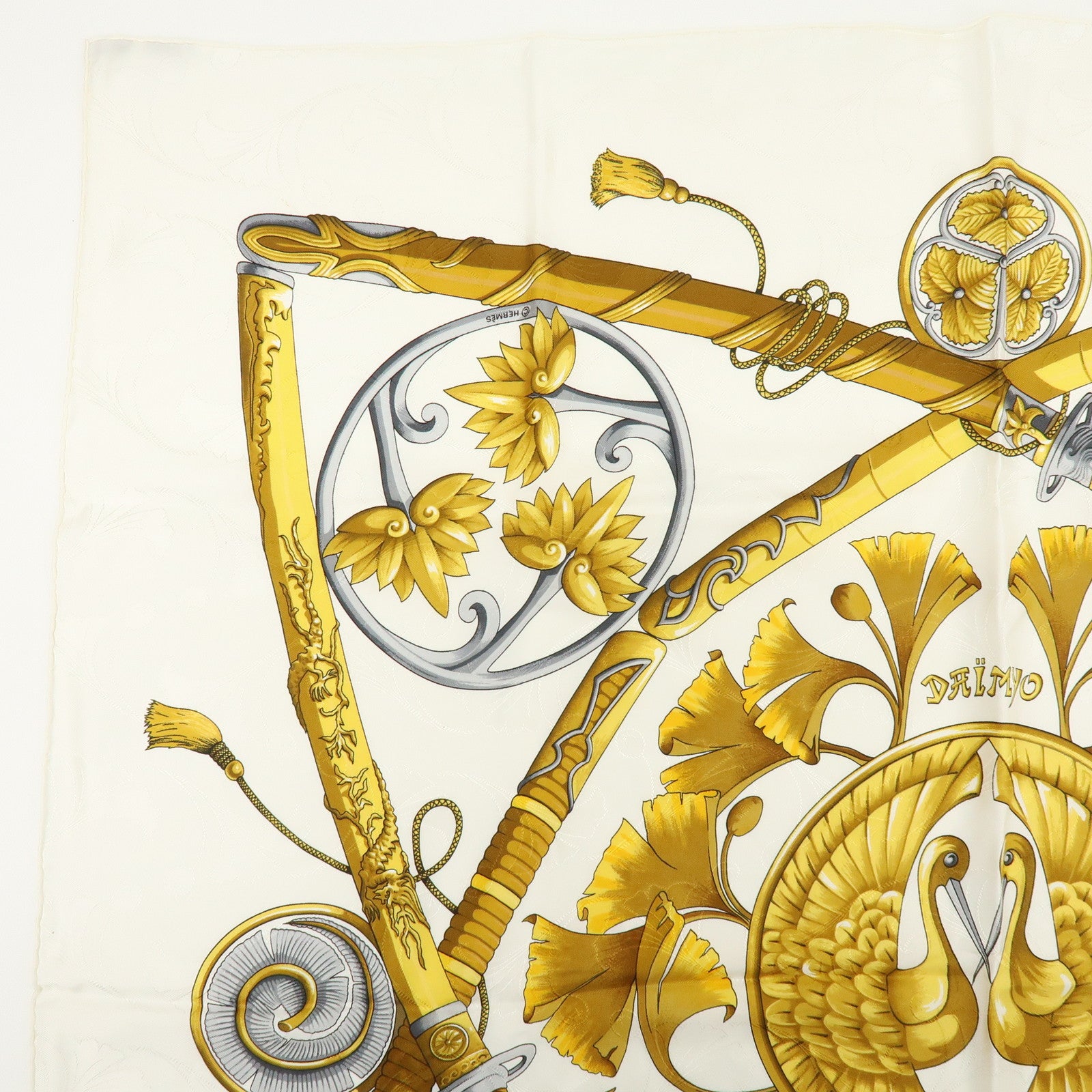 HERMES Carre 90 Silk 100% Scarf DAIMYO PRINCES DU SOLEIL LEVANT