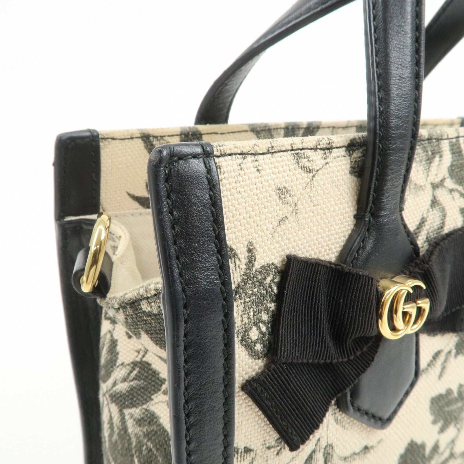 GUCCI GG Ribbon Herbarium 2Way Bag Hand Bag Shoulder Bag 443089
