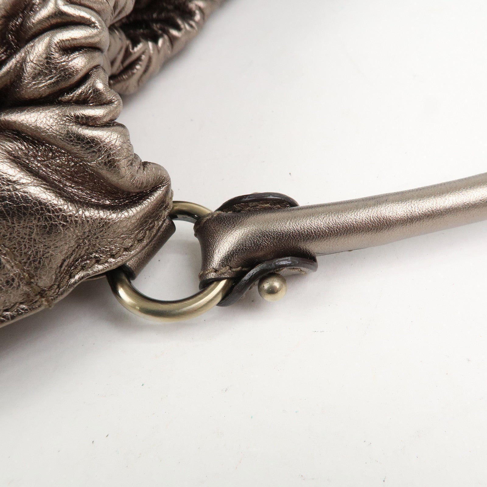 Ferragamo Vara Ribbon Leather Shoulder Bag Hand Bag Bronze