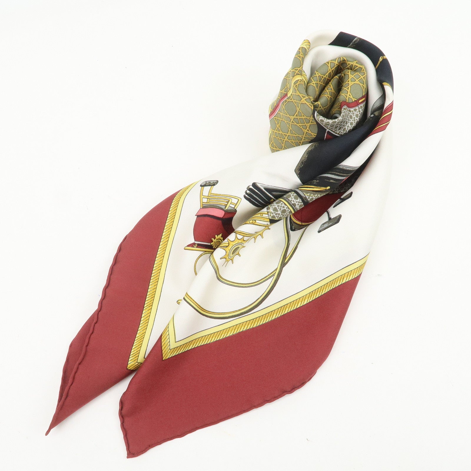 HERMES Carre 90 Silk 100% LES VOITURES A TRANSFORMATION Scarf