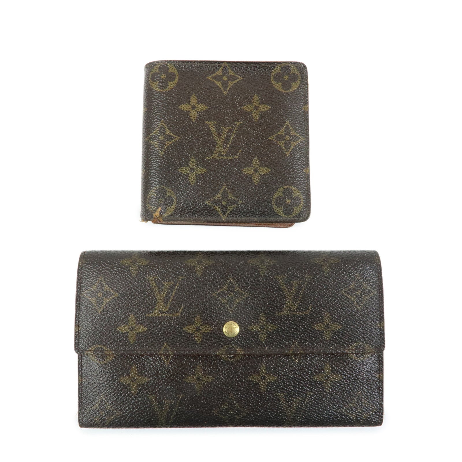 Louis Vuitton Set of 2 Monogram Canvas Wallet M61217/M61665