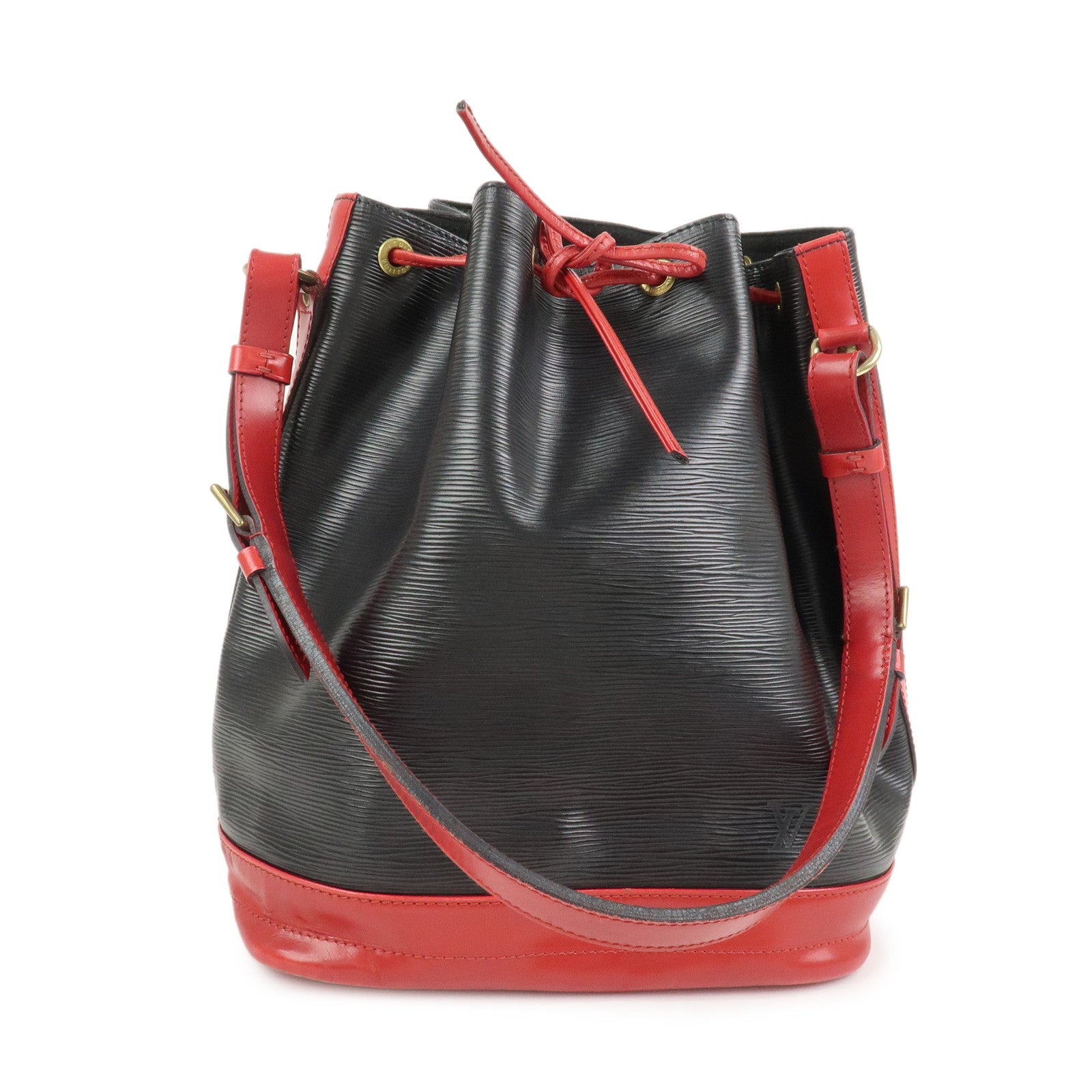Louis Vuitton Epi Noe Shoulder Bag Noir Castilian Red M44017