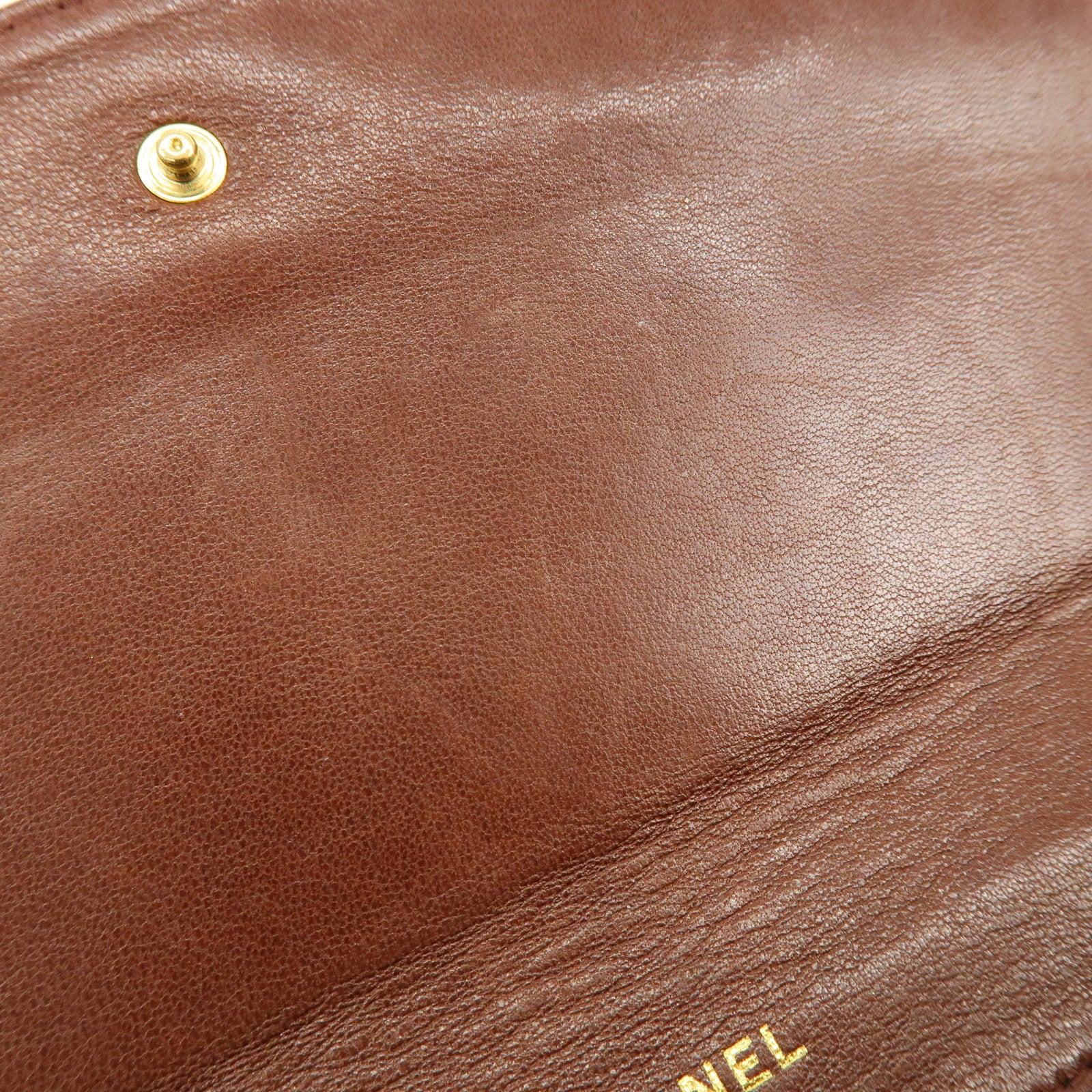 CHANEL COCO Mark Caviarskin Bi-fold Long Wallet Brown