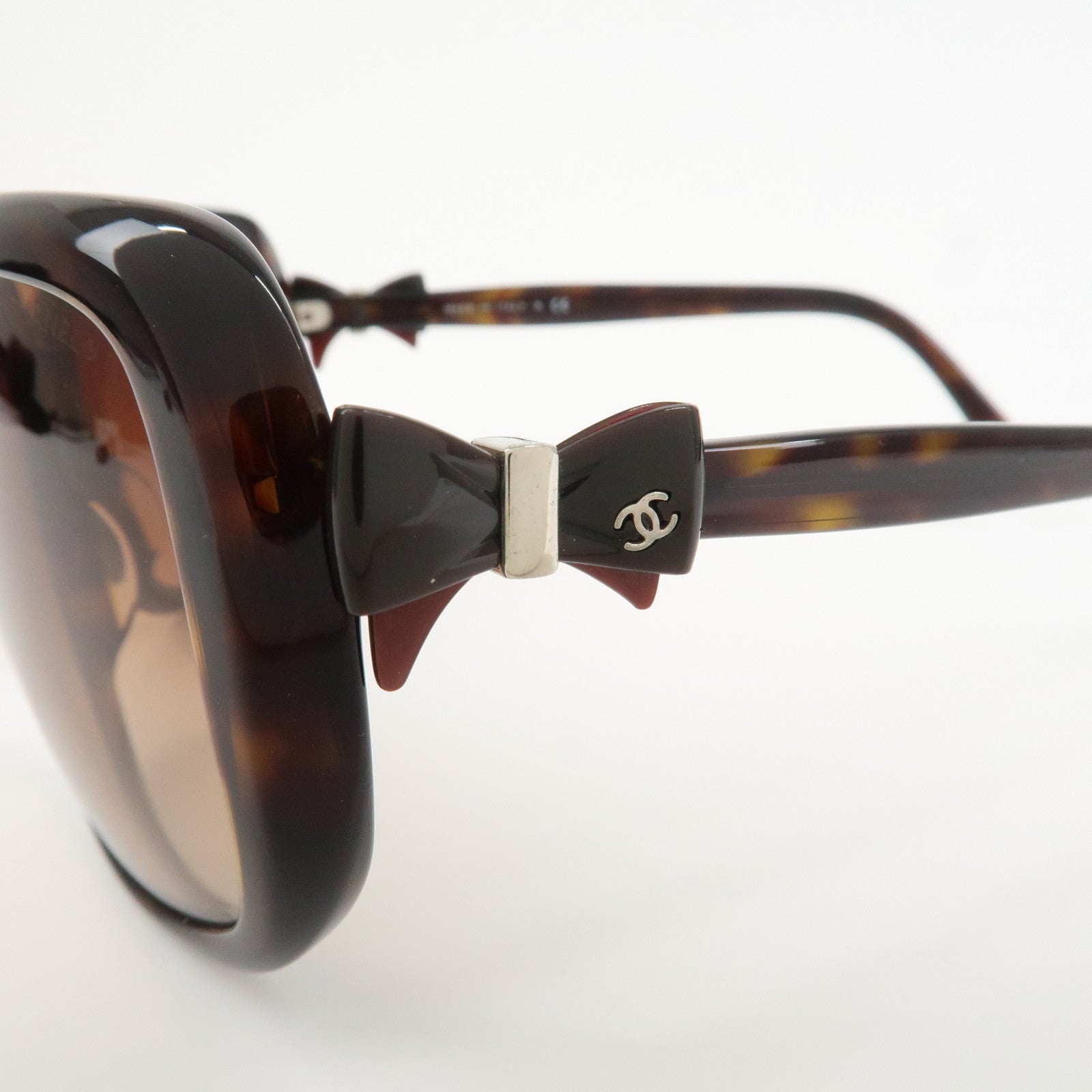 CHANEL CC Bow Sunglasses Tortoiseshell 5171-A c.714/3B 60□17
