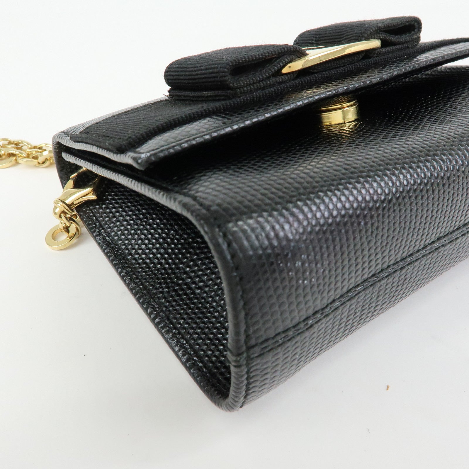 Ferragamo Vara Ribbon Embossed Leather 3Way Bag Chain Shoulder Bag