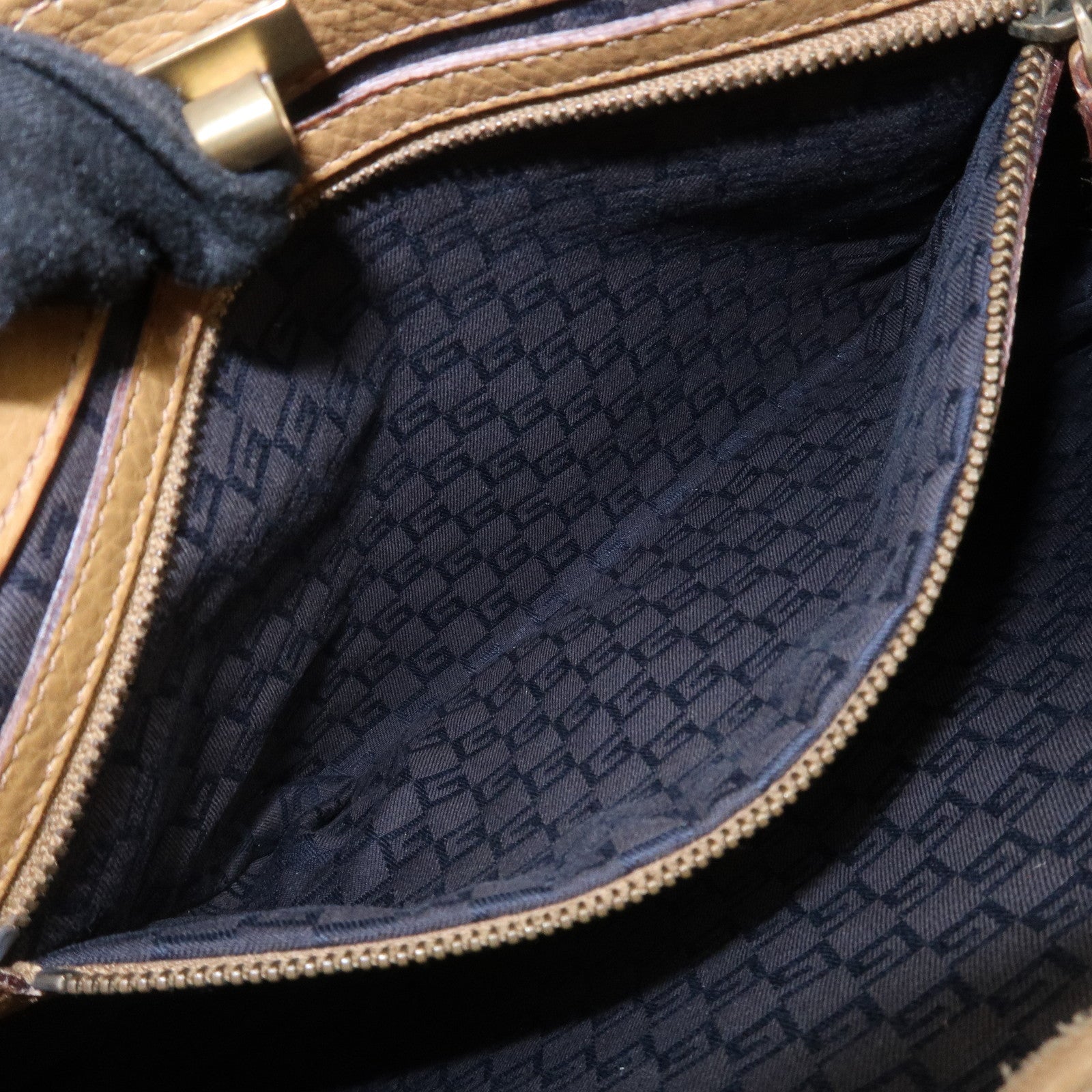 GUCCI Leather Shoulder Bag Hand Bag Beige 108964