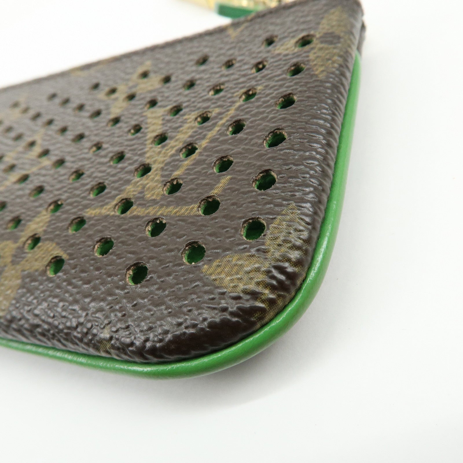 Louis Vuitton Monogram Perfo Pochette Cles Key Case Vert M95186