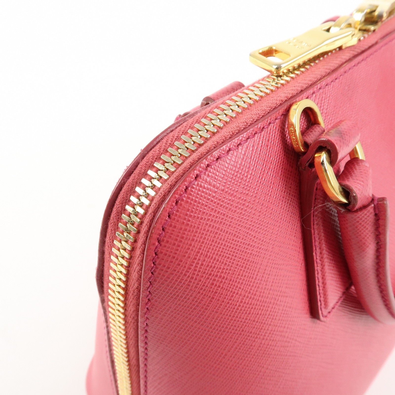 PRADA Promenade Small Saffiano Leather 2Way Bag Hand Bag Pink BL0838 Used