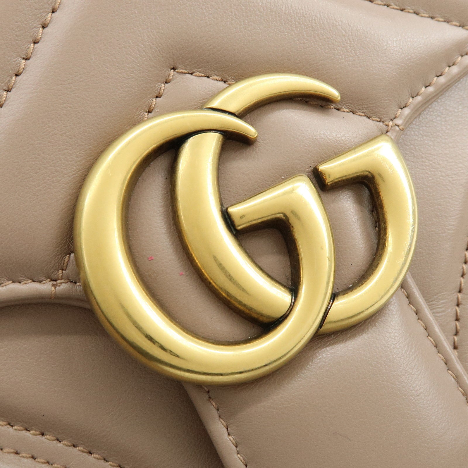 GUCCI GG Marmont 2Way Bag Hand Bag Shoulder Bag Beige 498110