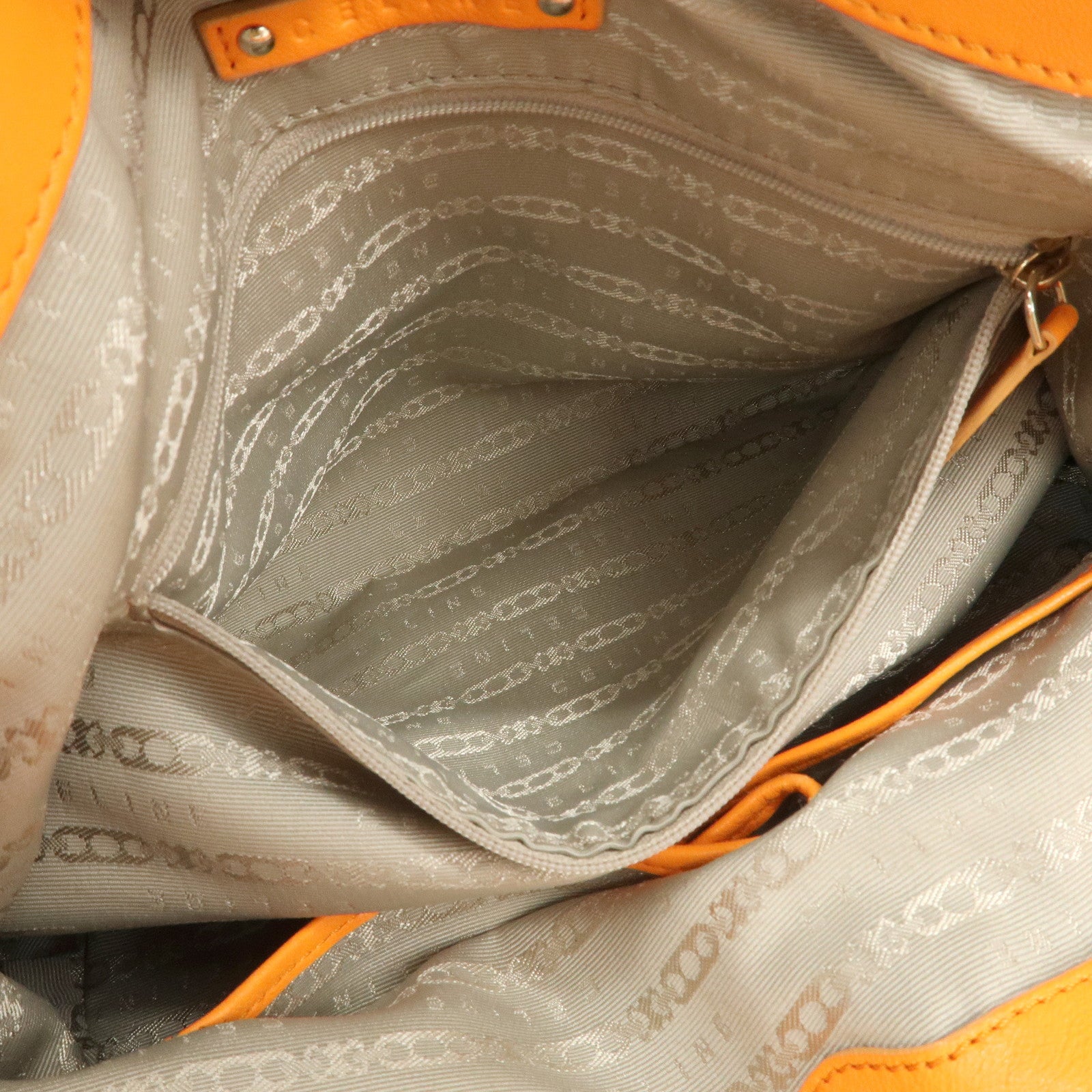CELINE Macadam Leather 2Way Bag Hand Bag Shoulder Bag Orange
