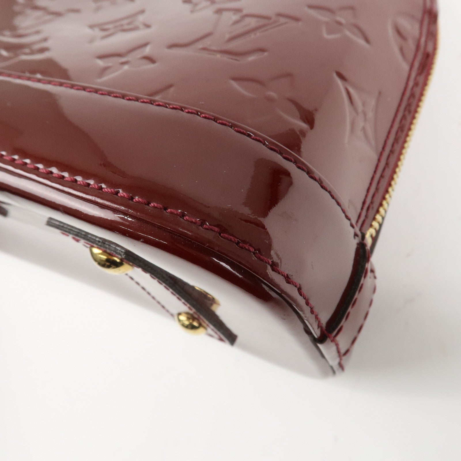 Louis Vuitton Monogram Vernis Alma BB Hand Bag Griotte M90231 Used