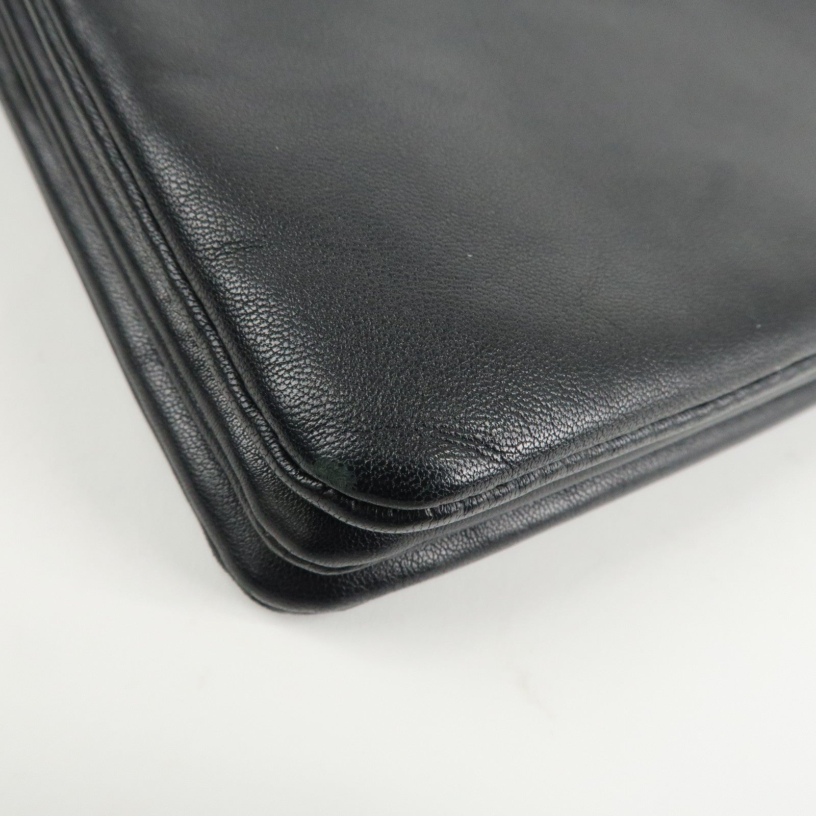 CELINE Trio Leather Shoulder Bag Black Gold Hardware Used