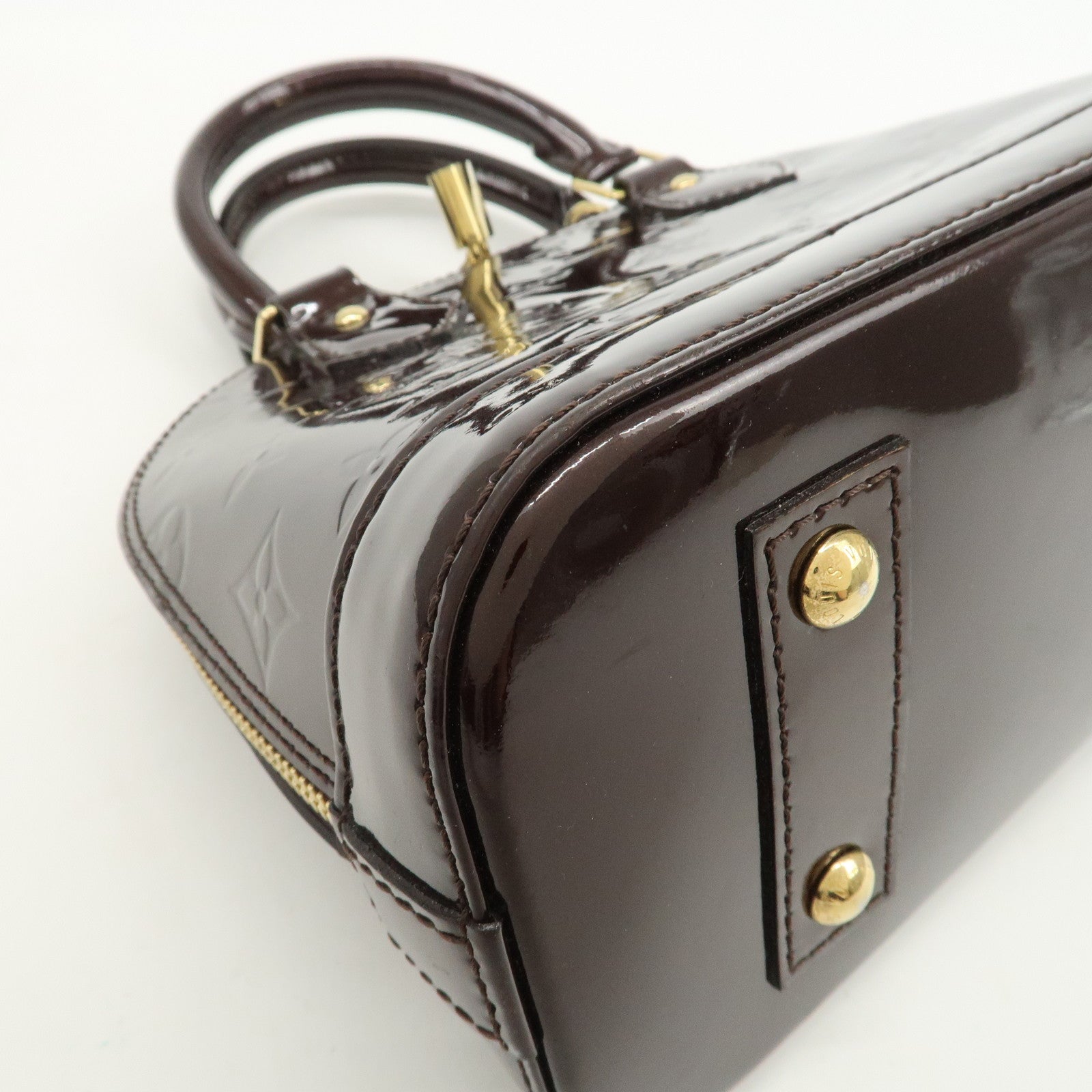 Louis Vuitton Monogram Vernis Alma BB 2Way Hand Bag Amarante M91678