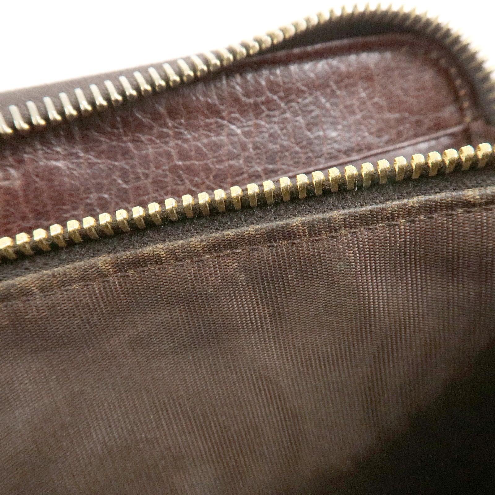 PRADA Saffiano Leather Round Zippy Long Wallet Brown 1M0506 Used