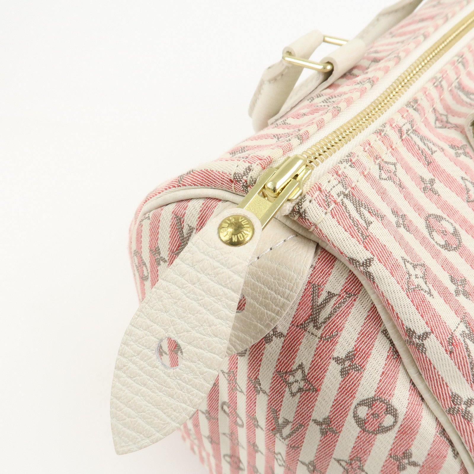 Louis Vuitton Monogram Mini Lin Speedy 30 Boston Bag Rouge M95501