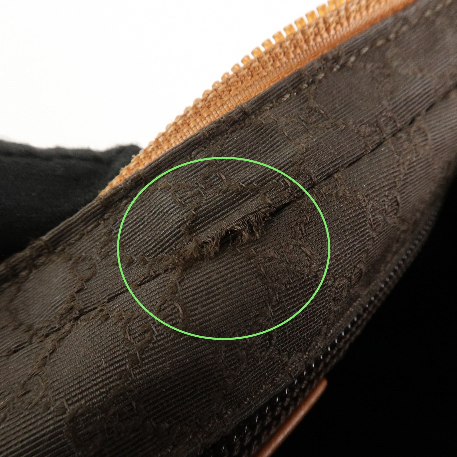 GUCCI Canvas Leather Shoulder Bag Hand Bag Dark Brown 019・0460