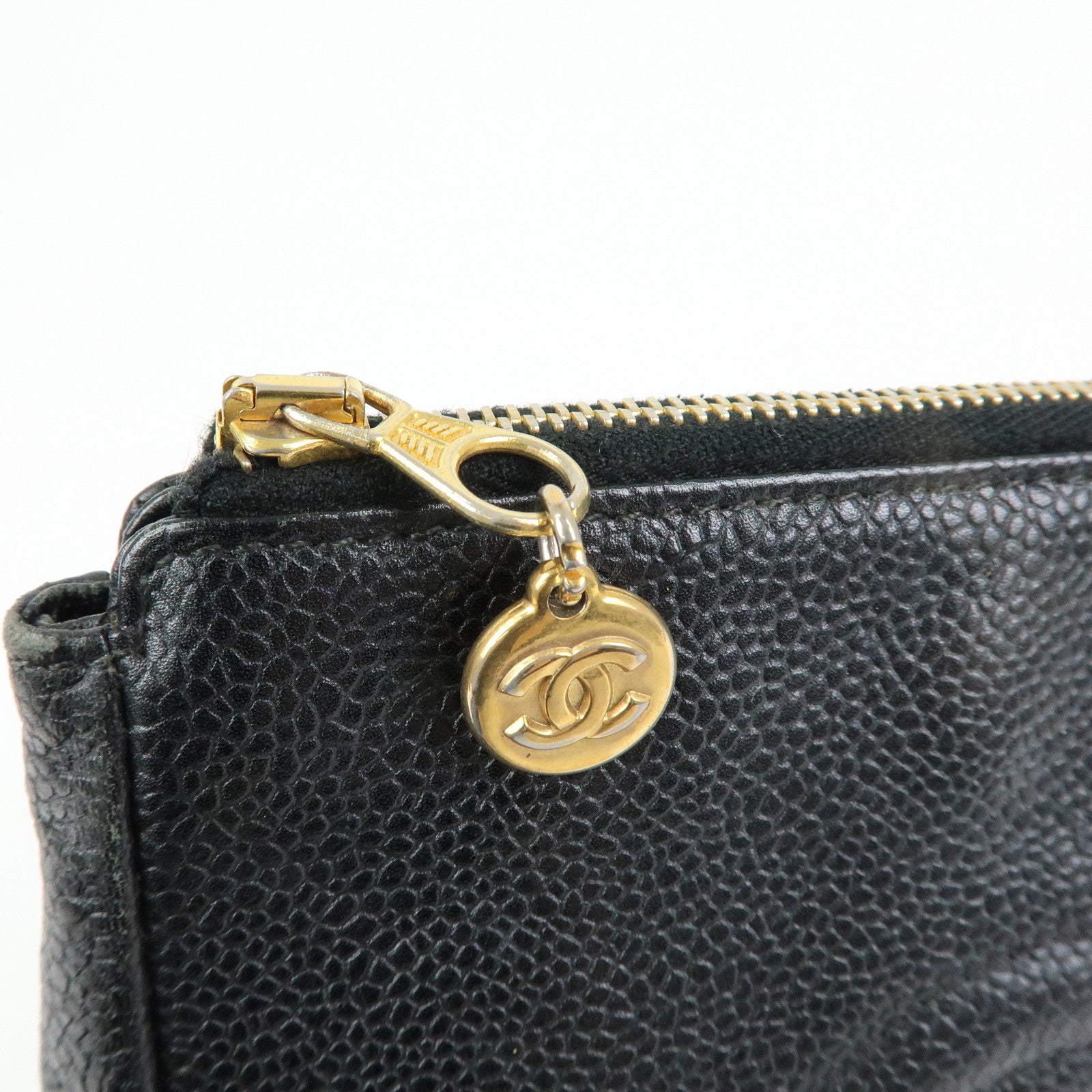 CHANEL COCO Mark Caviar Skin Cosmetic Pouch Makeup Bag Black