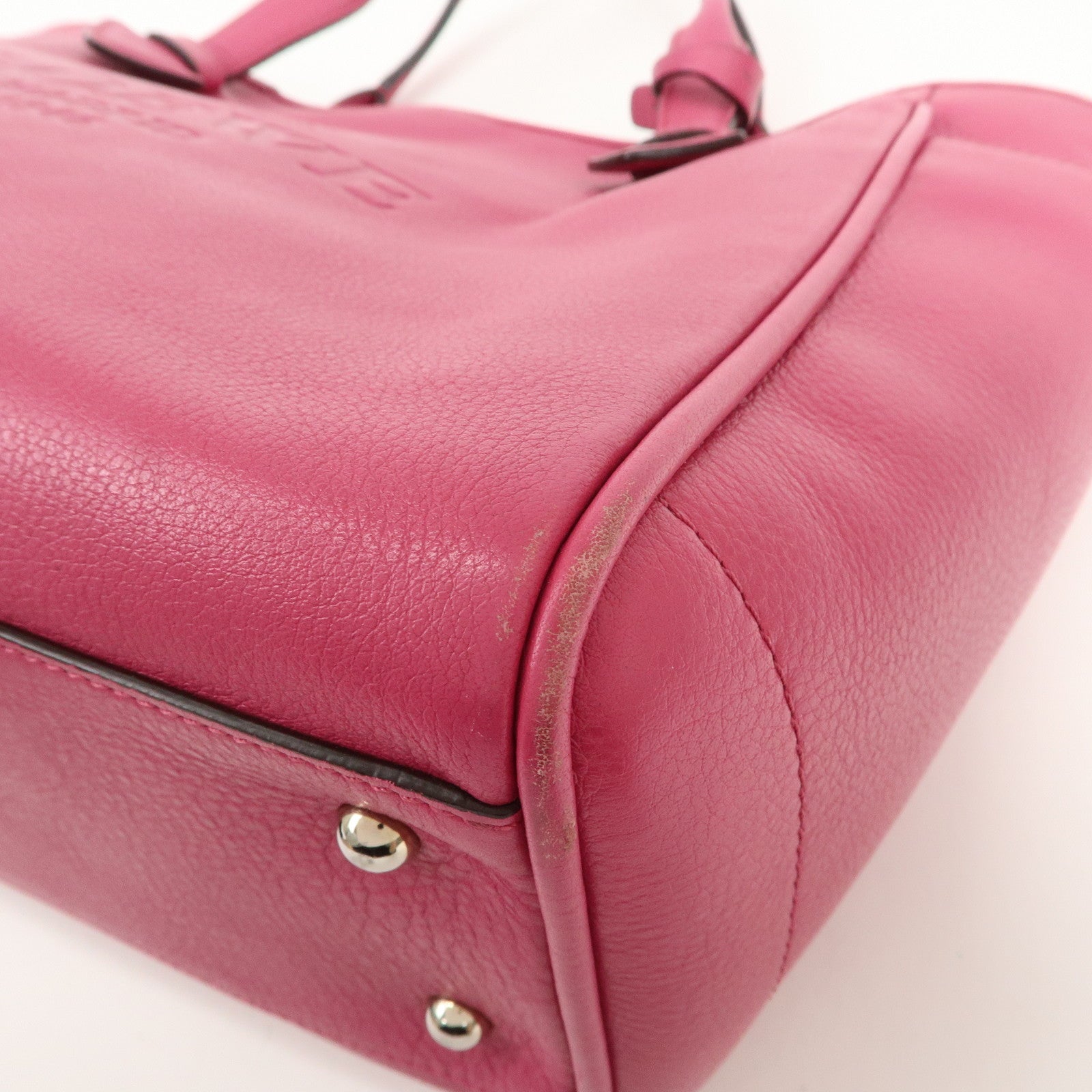 LOEWE Heritage Leather Tote Bag Hand Bag Shoulder Bag Pink