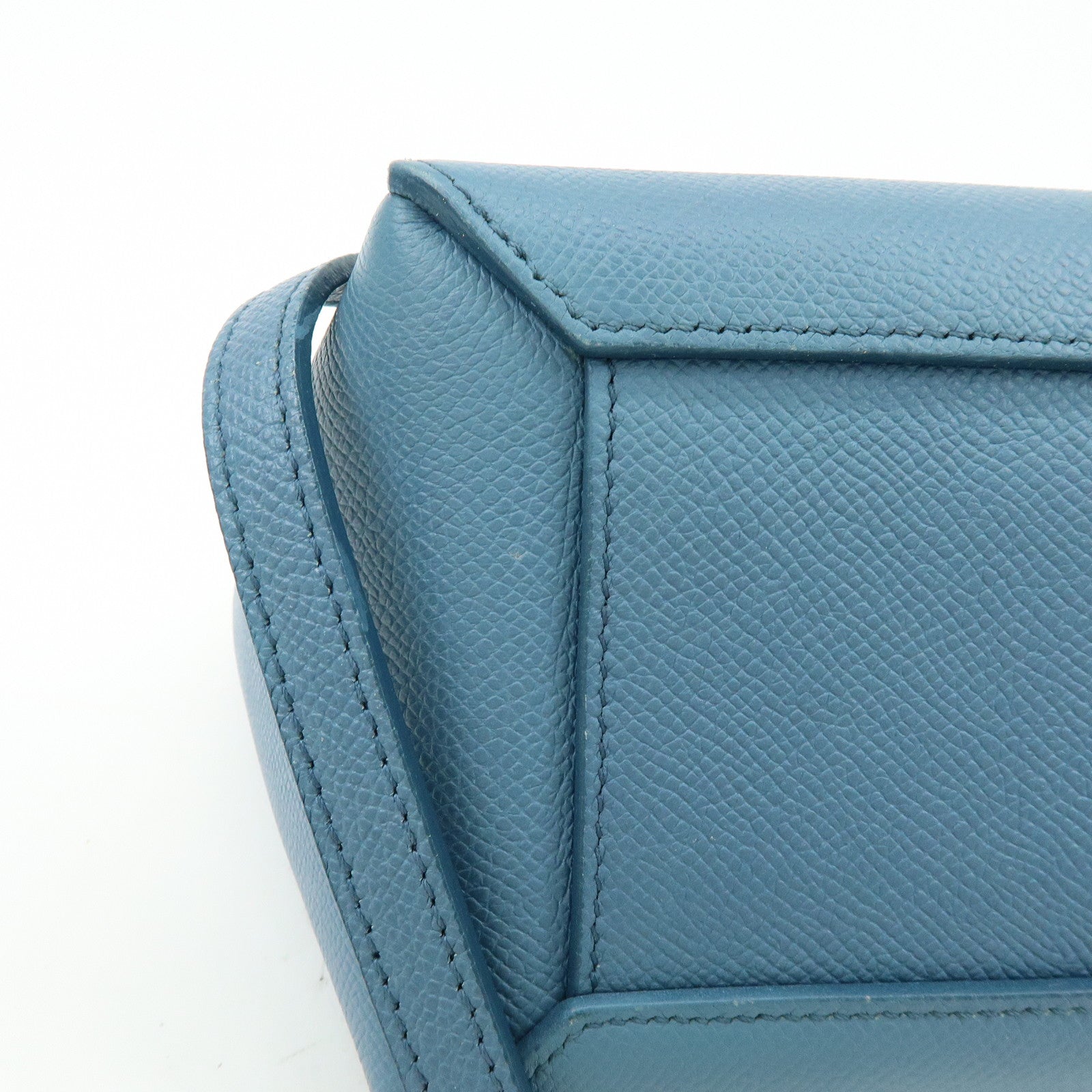 CELINE Belt Bag Leather 2Way Bag Hand Bag Shoulder Bag Blue