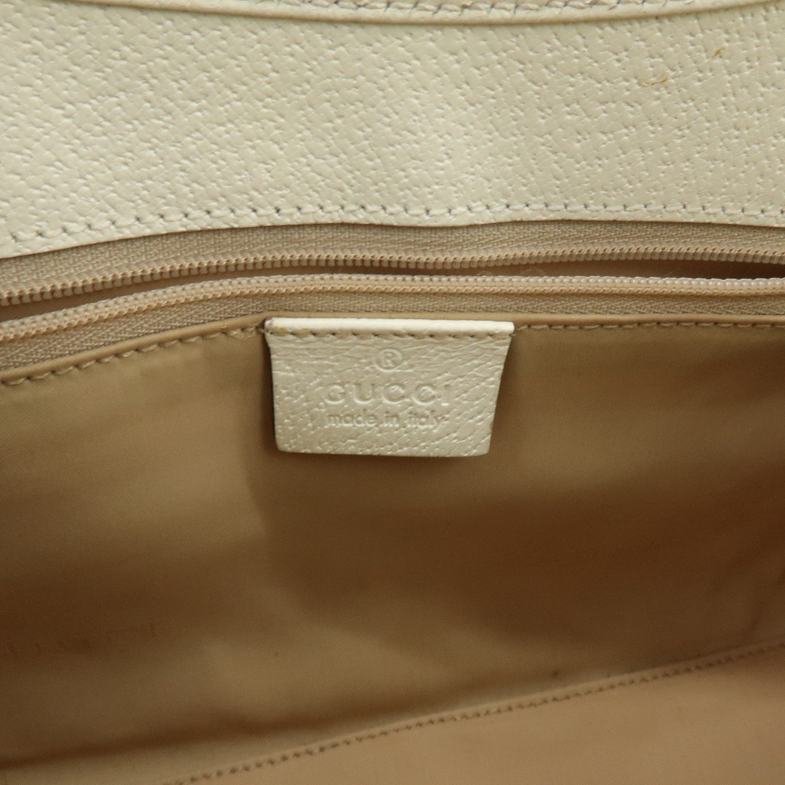 GUCCI Jackie GG Leather Shoulder Bag Hand Bag White 002.1068