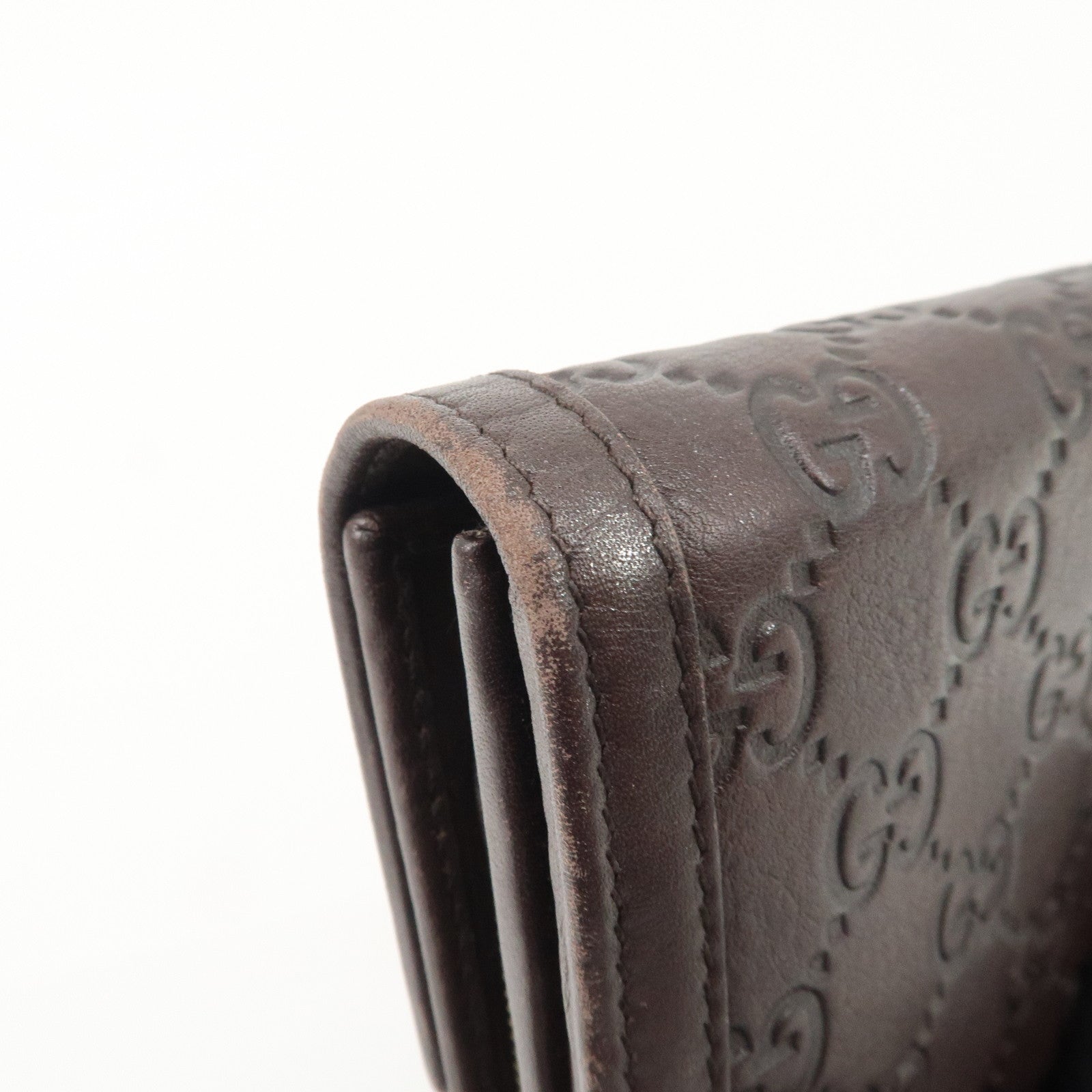 GUCCI Guccissima Interlocking GG Leather Bi-fold Wallet 282431 Used