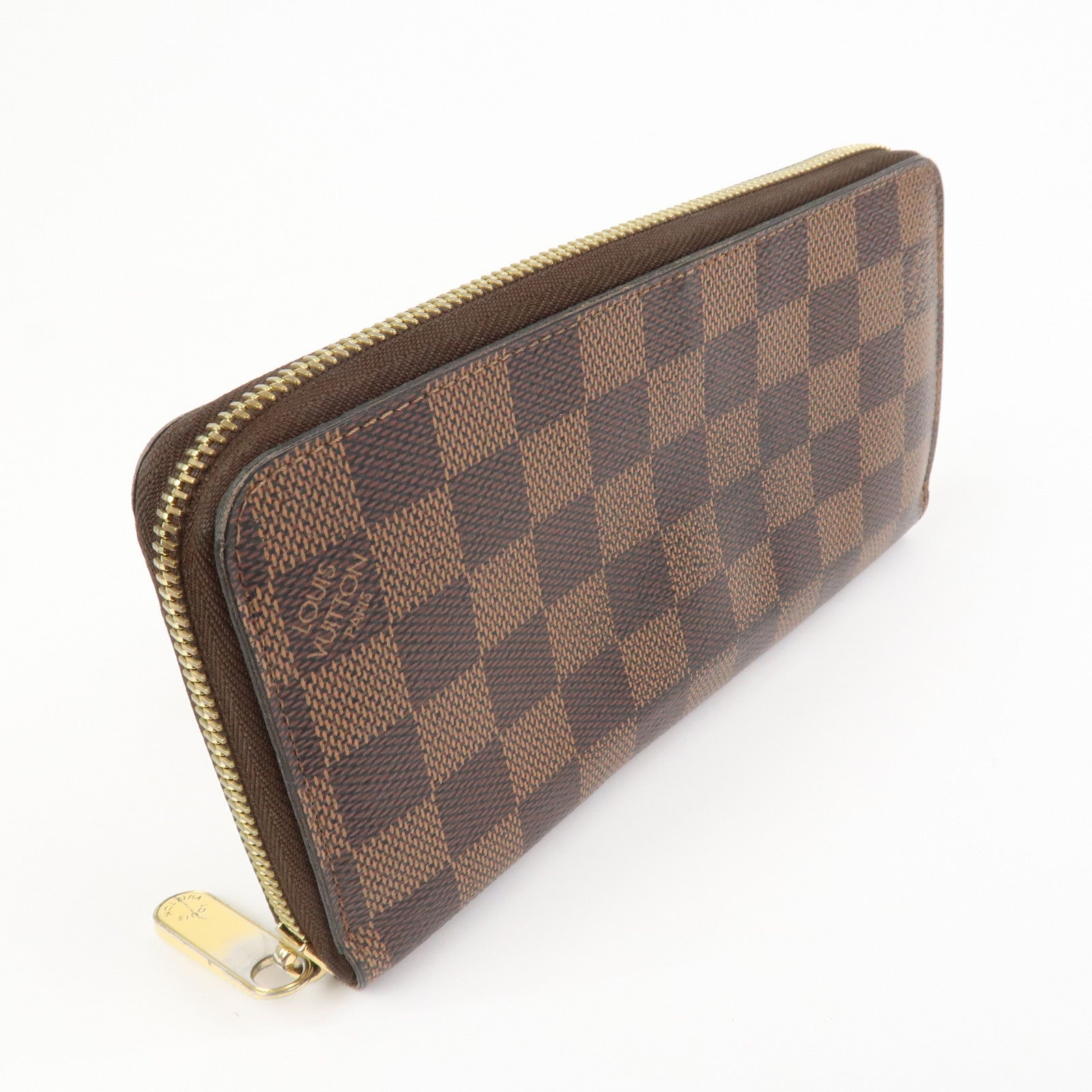 Louis Vuitton Damier Canvas Zippy Wallet Old Style Brown N60015