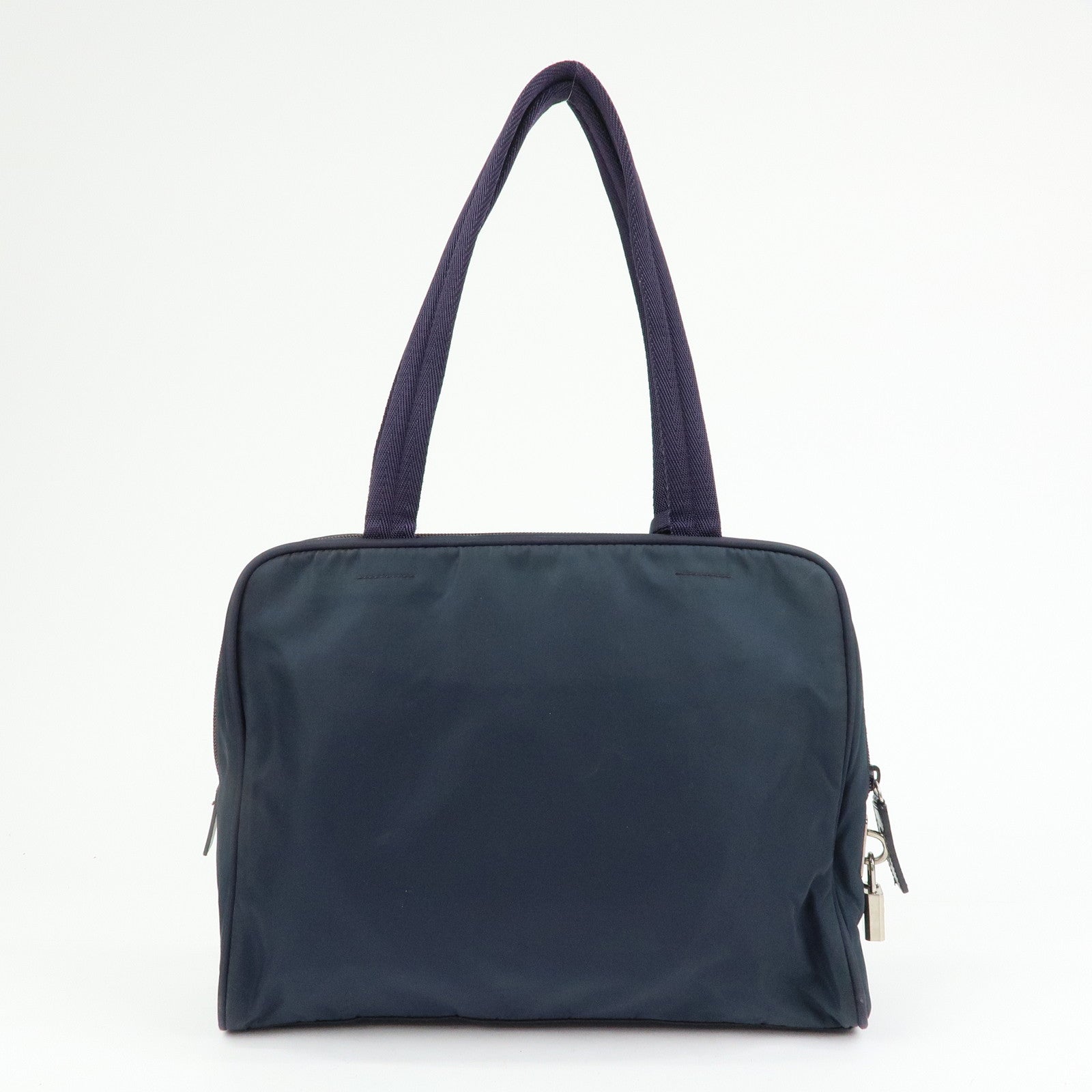 PRADA Triangle Logo Nylon Tote Bag Hand Bag Shoulder Bag Purple