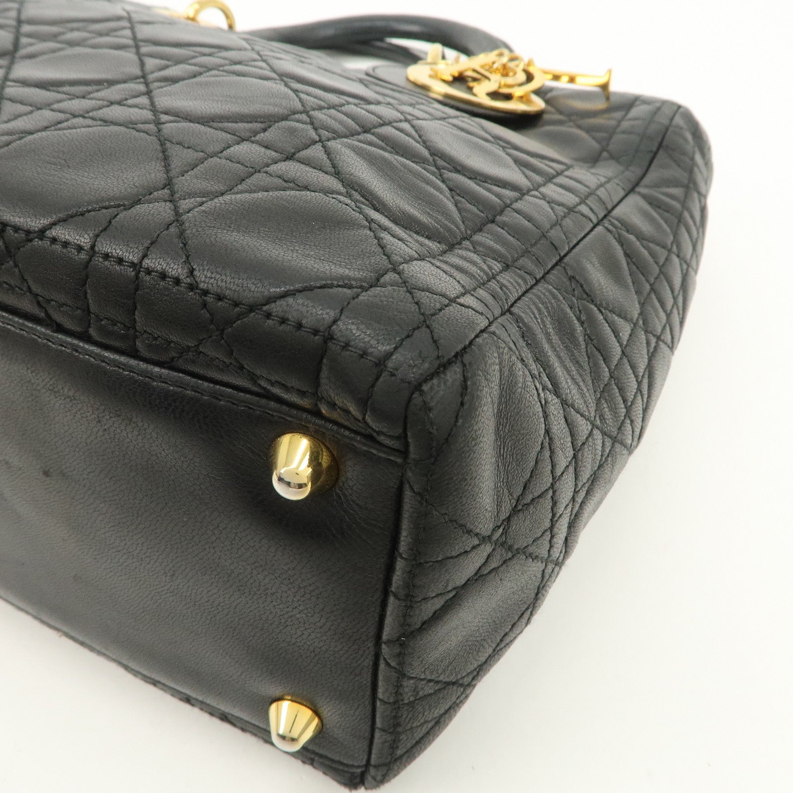 Christian Dior Canage Lady Dior Leather Large Hand Bag Tote Bag