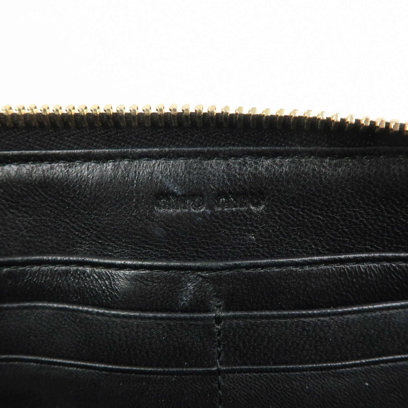 MIU MIU Matelasse Nappa Leather Zippy Long Wallet Black