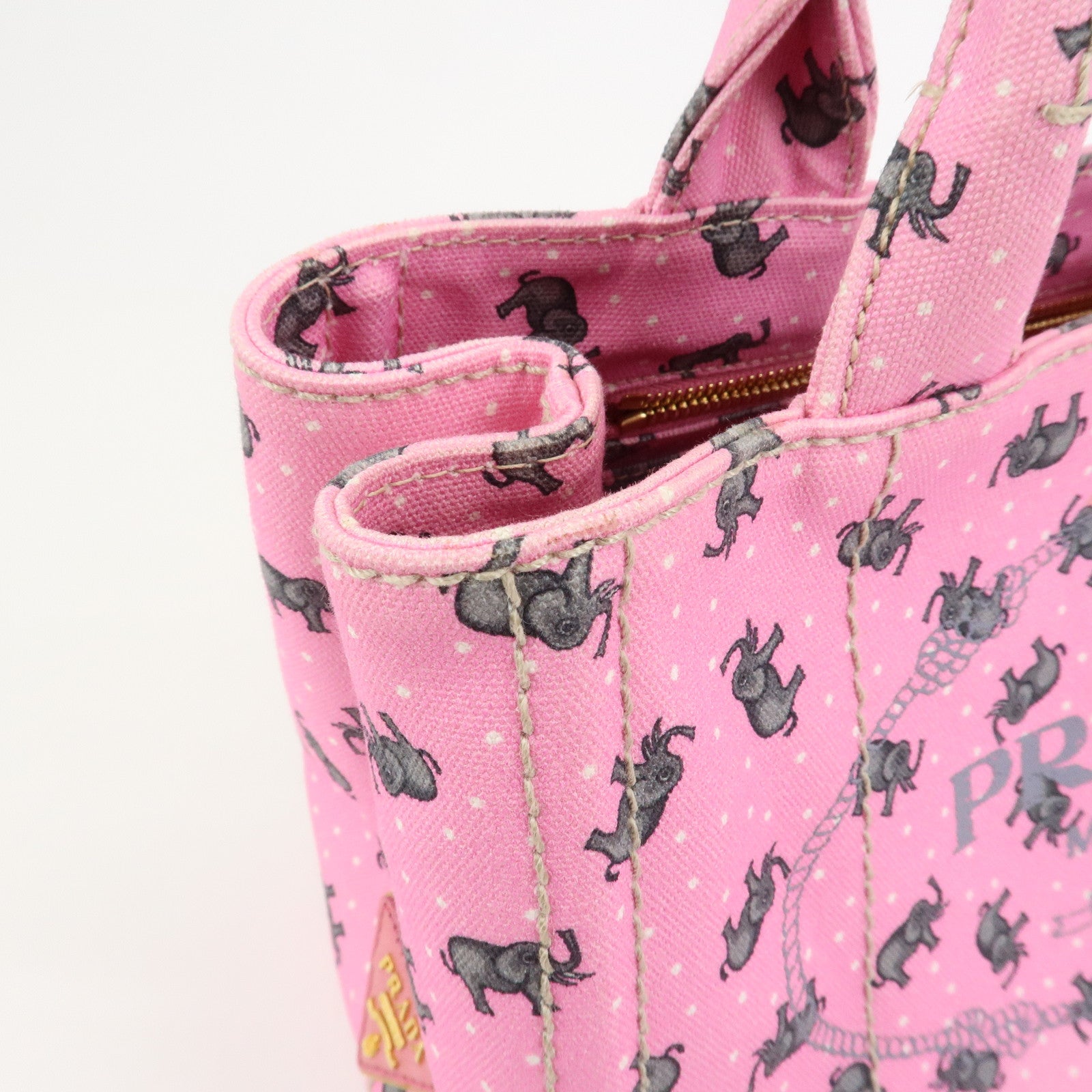 PRADA Canapa Mini Canvas Elephant 2Way Bag Shoulder Bag 1BG439