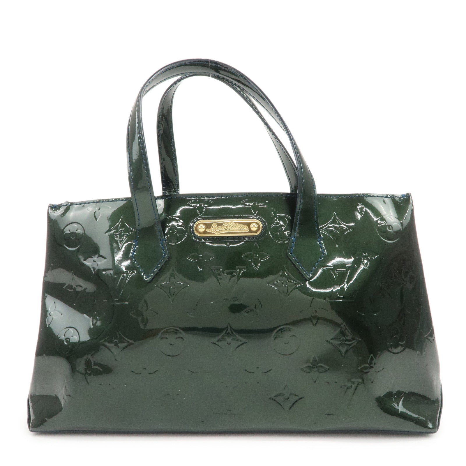 Louis Vuitton Monogram Vernis Wilshire PM Hand Bag Bleu Nuit M93684