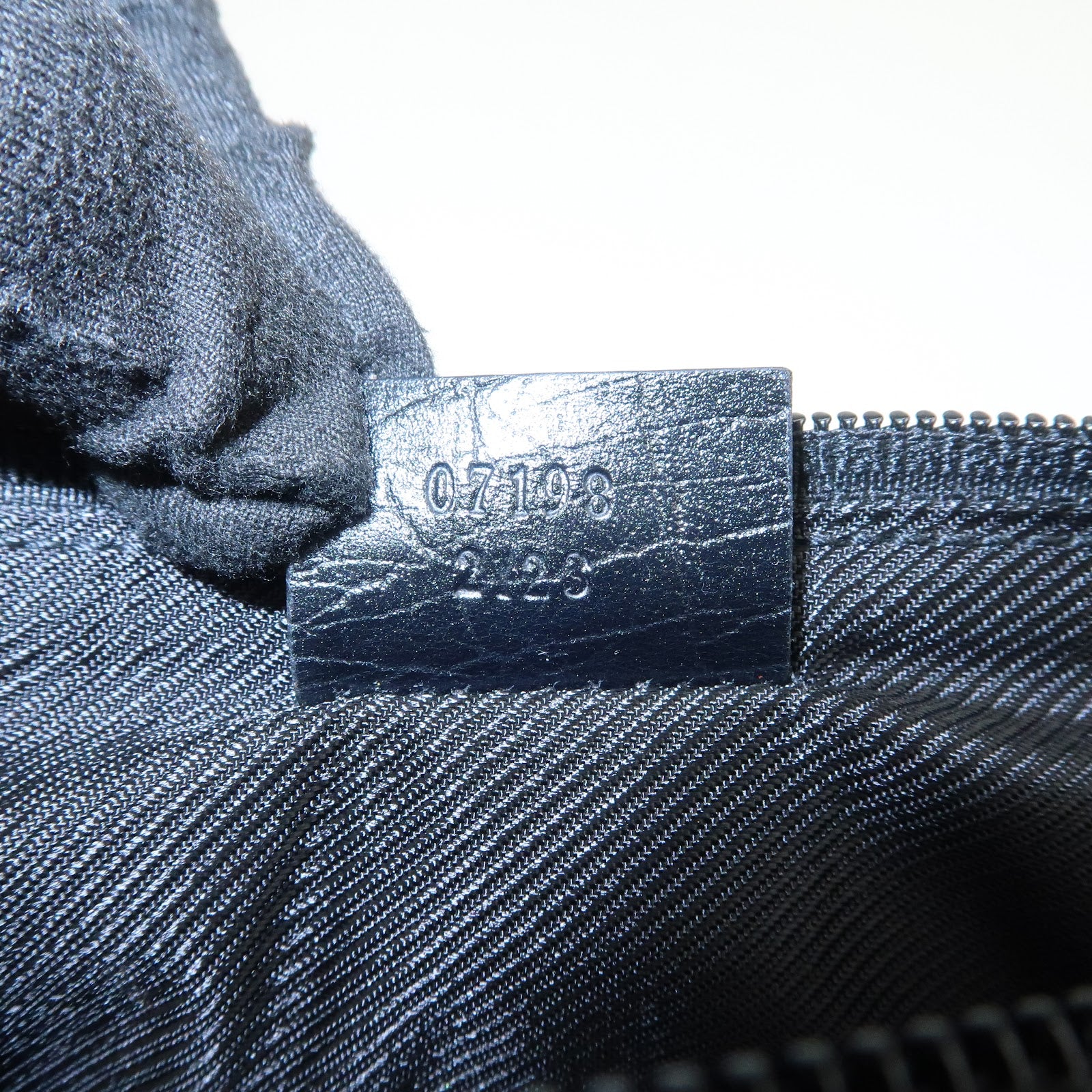 GUCCI Boat Bag GG Monogram Canvas Leather Hand Bag Black 07198