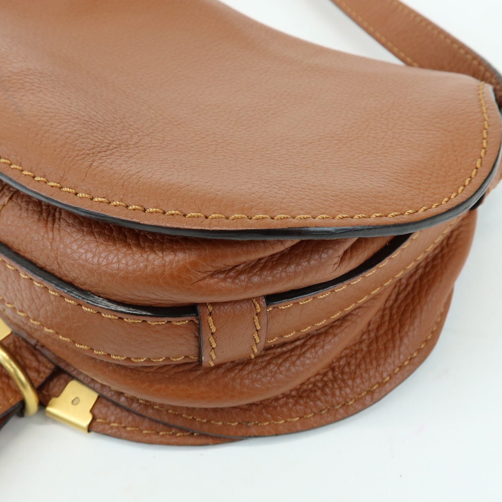 Chloe Marcie Leather Shoulder Bag Crossbody Bag Brown