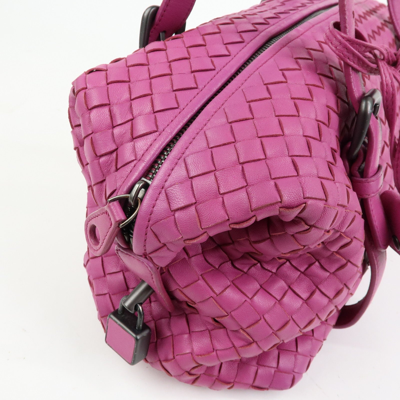 BOTTEGA VENETA Intrecciato Nappa Leather Boston Bag Pink 272801