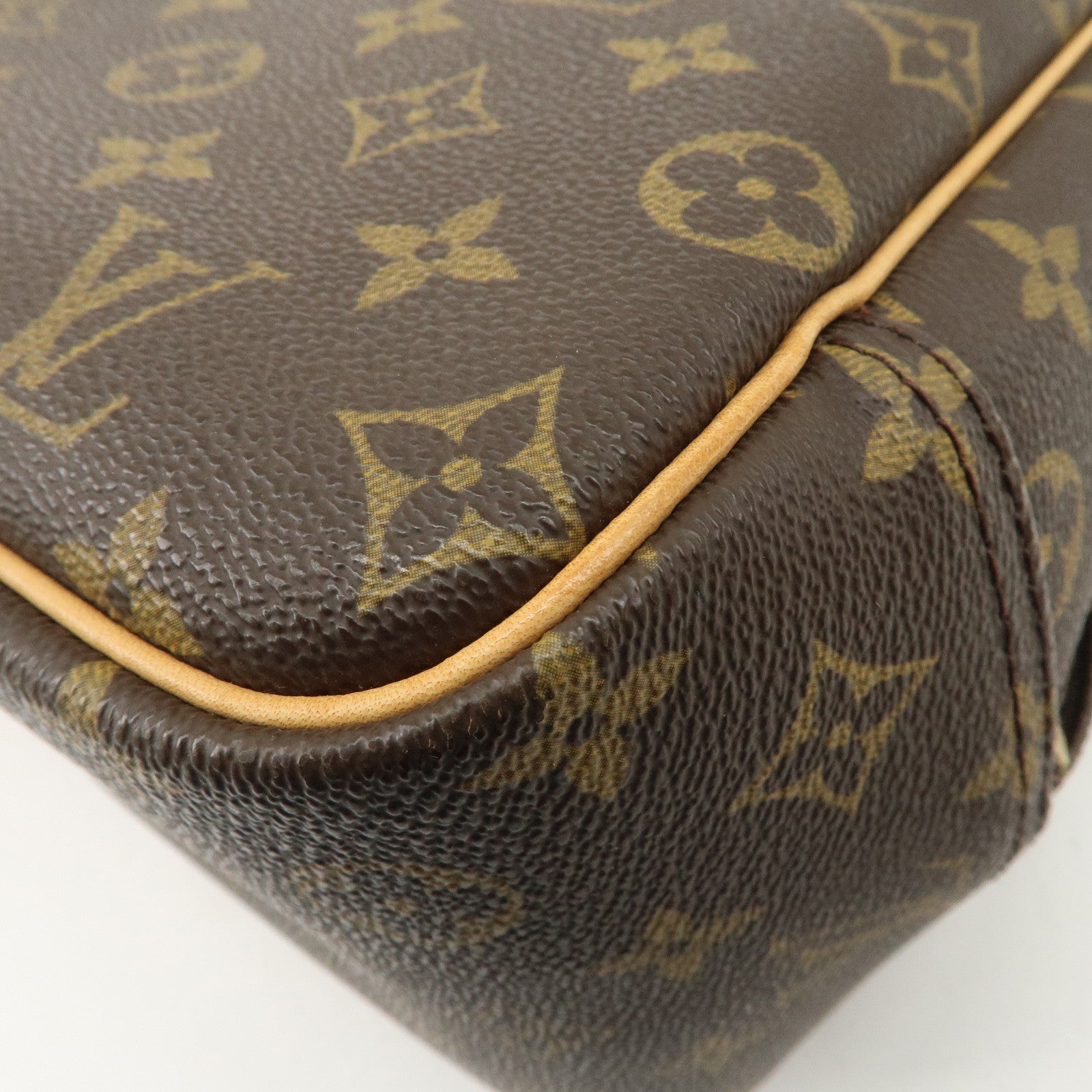 Louis Vuitton Monogram Deauville Hand Bag Brown M47270 Used