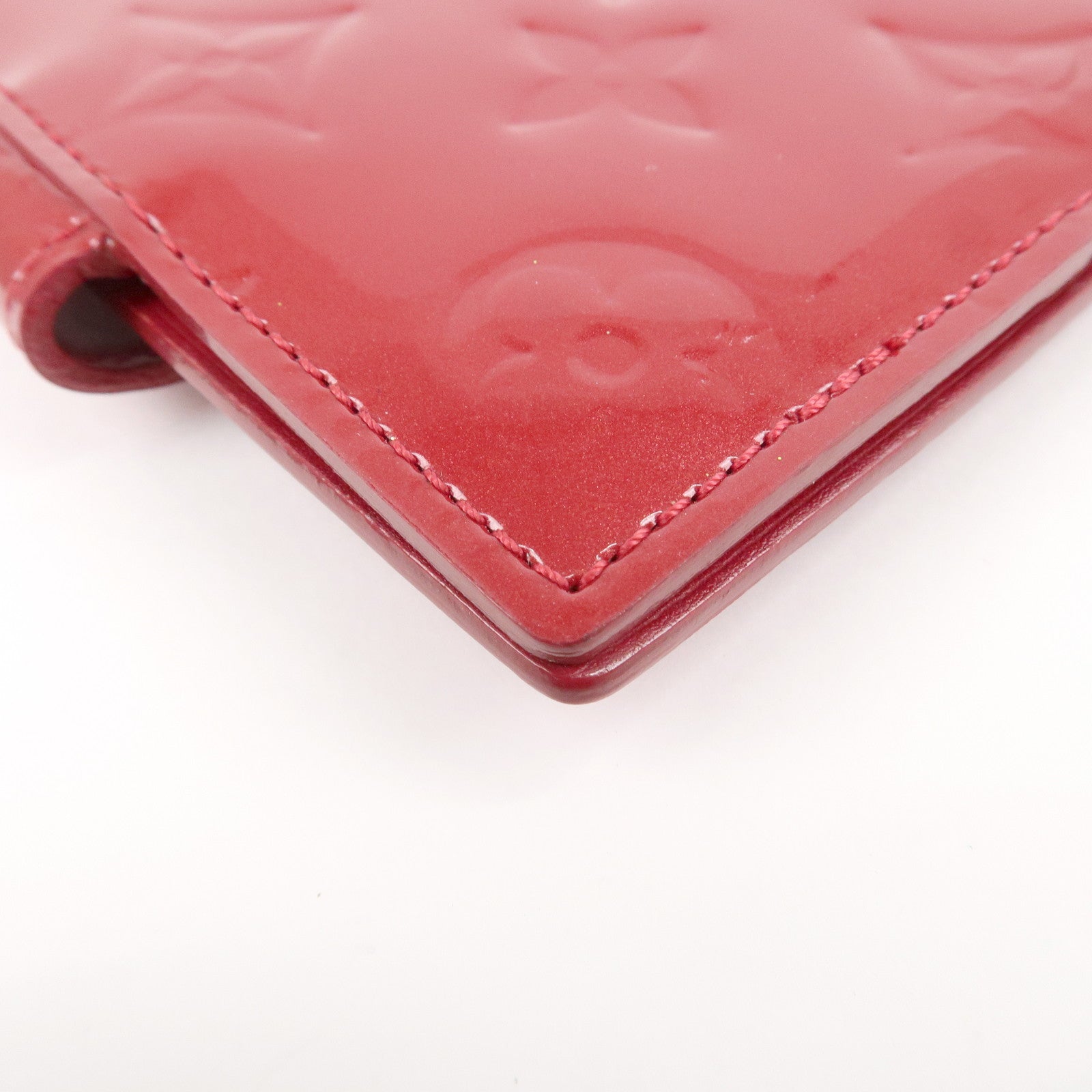 Louis Vuitton Monogram Vernis Agenda Mini Planner Cover Red R21021 Used