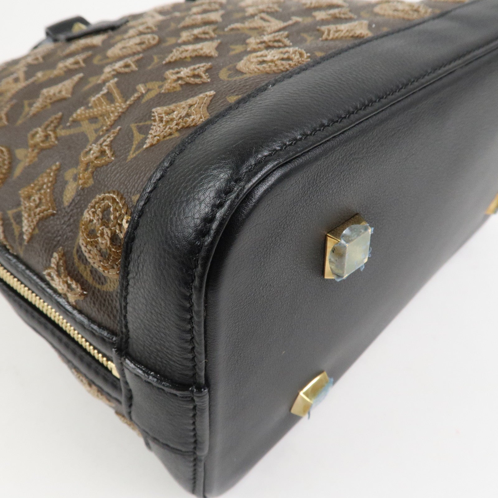 Louis Vuitton Monogram Eclipse Alma Hand Bag Ambre Brown M40245