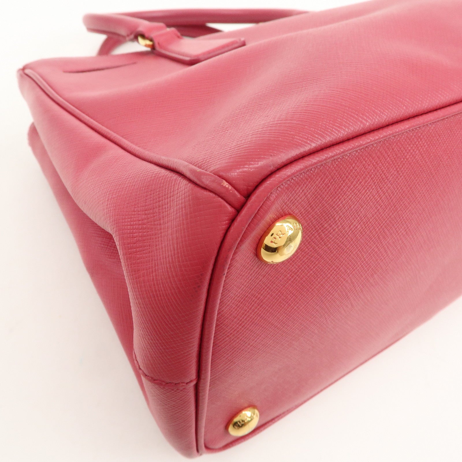PRADA Triangle Logo Saffiano Leather 2Way Bag Hand Bag Pink BN1801