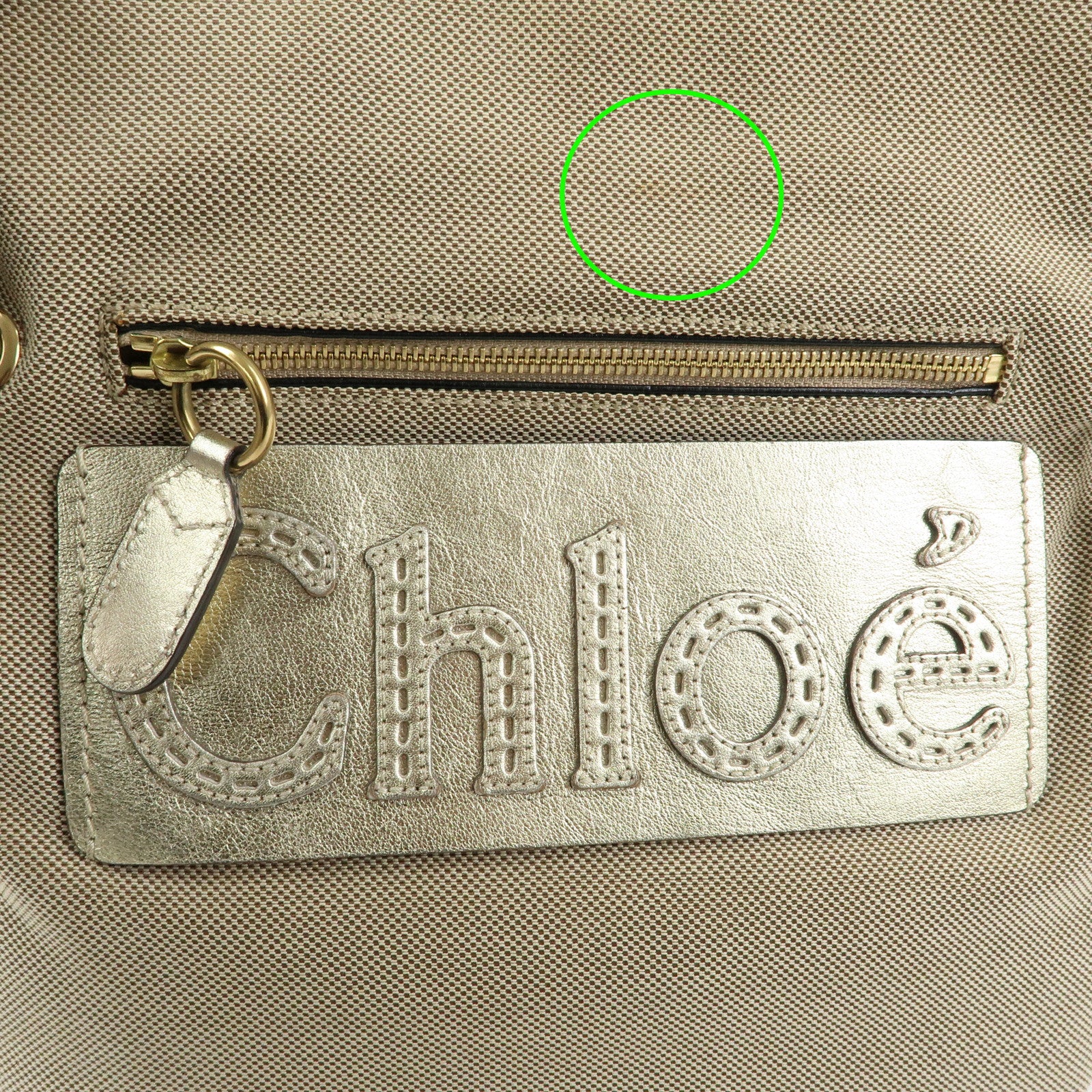 Chloe Harley Canvas Leather Shoulder Bag Crossbody Bag Beige Gold
