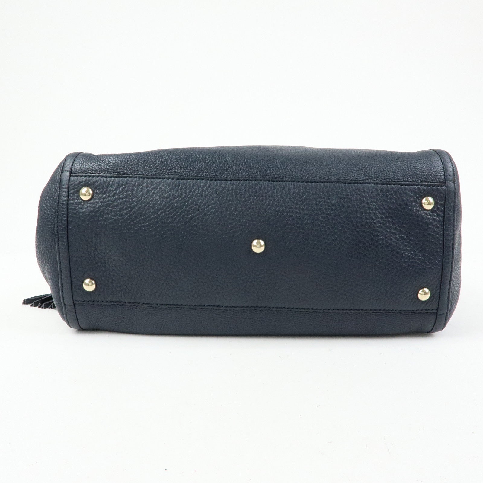 GUCCI SOHO Interlocking G Leather Tote Bag Shoulder Bag Navy 282309