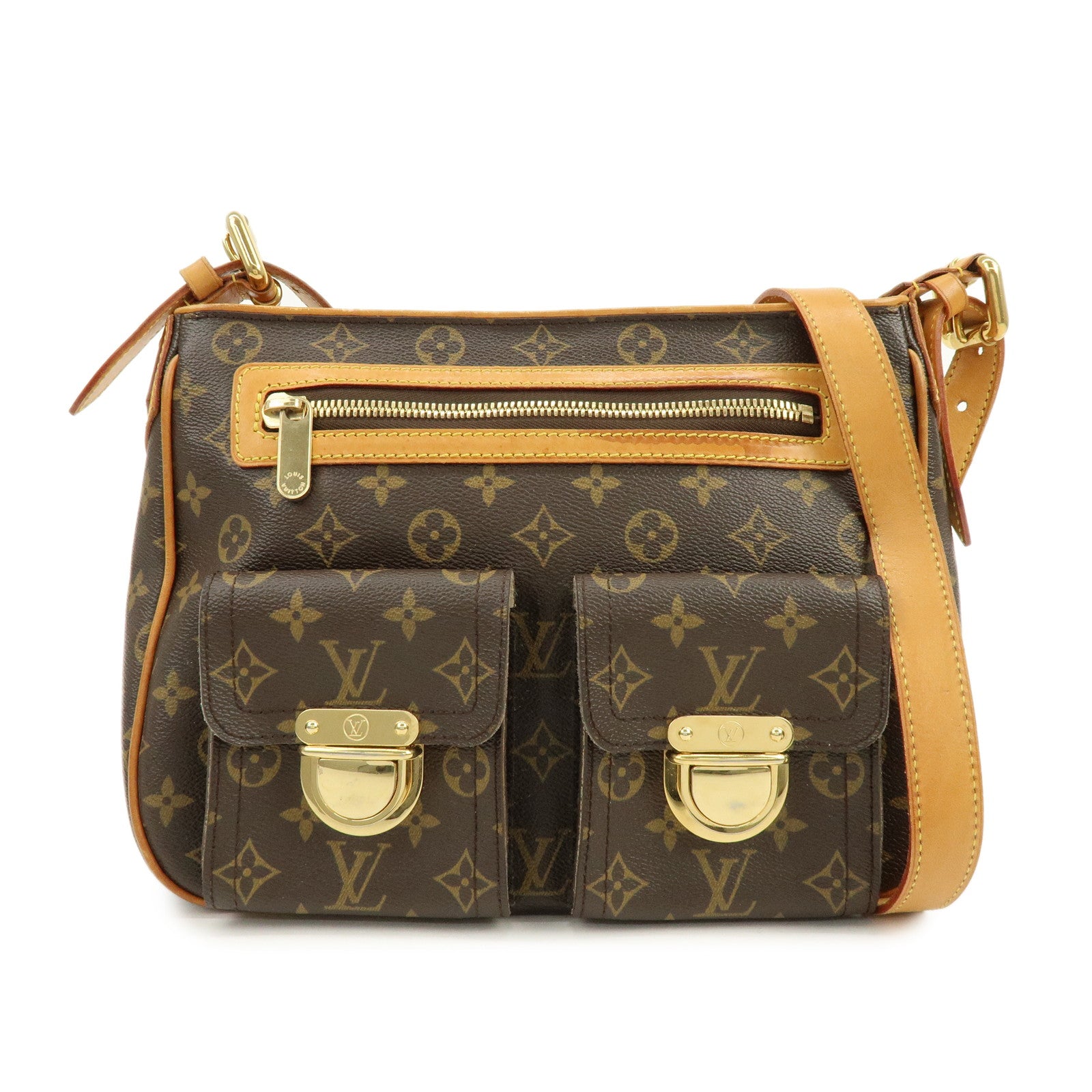 Louis Vuitton Monogram Hudson GM Shoulder Bag Brown M40045
