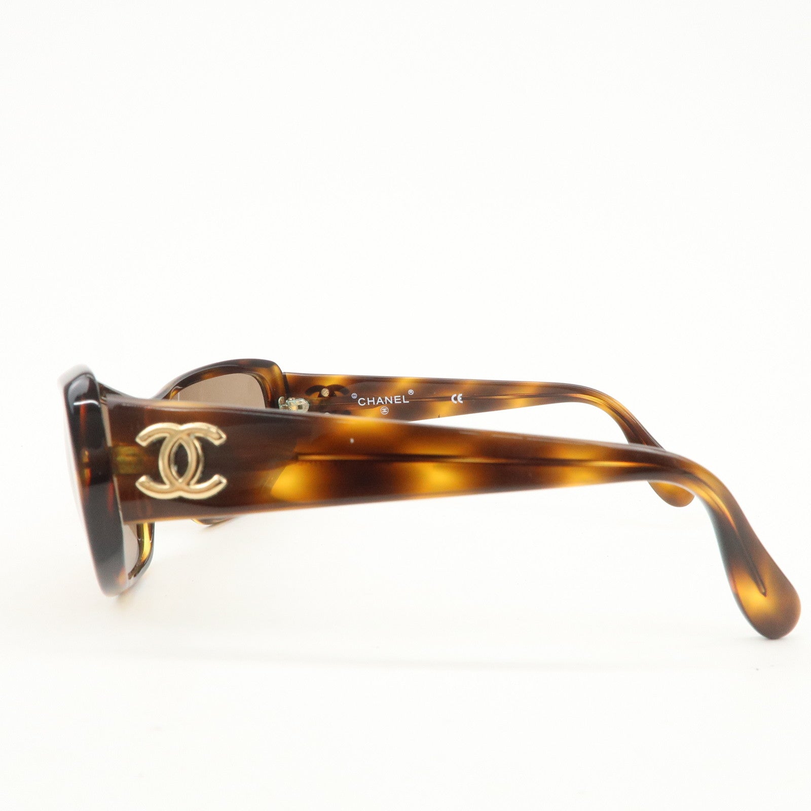 CHANEL COCOMark Plastic Sunglasses Brown 01454 91235