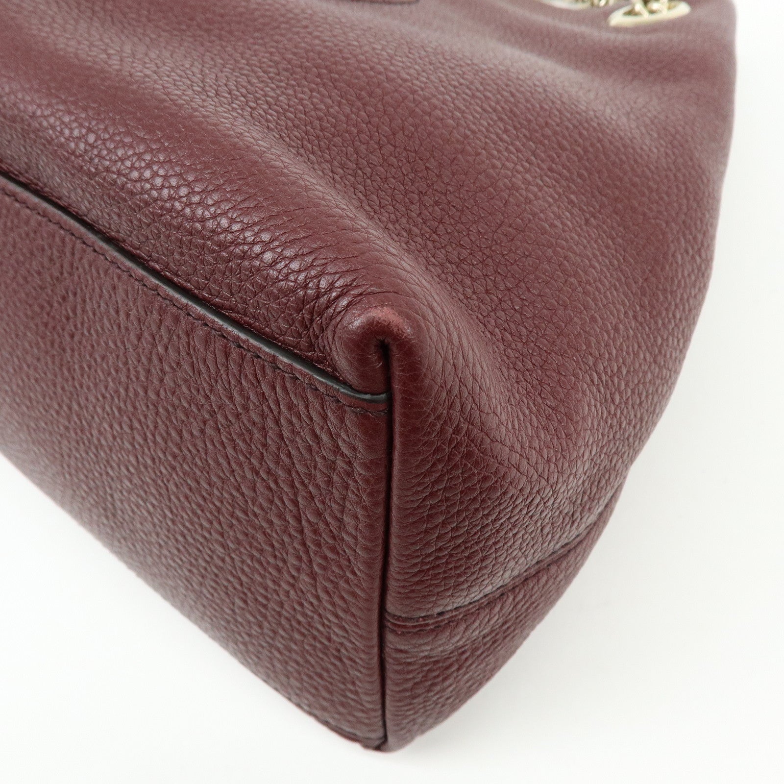 GUCCI SOHO Leather Chain Shoulder Bag Hand Bag Wine Red 308982