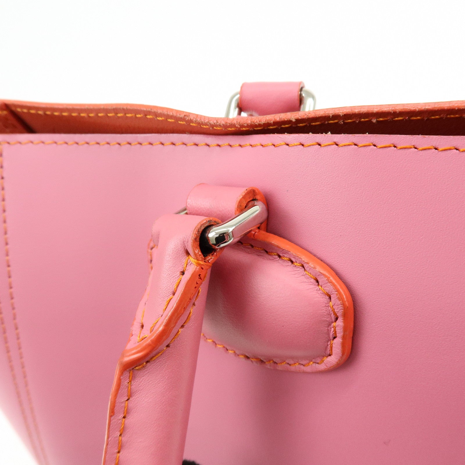 LOEWE Leather Tote Bag Shoulder Bag Hand Bag PInk