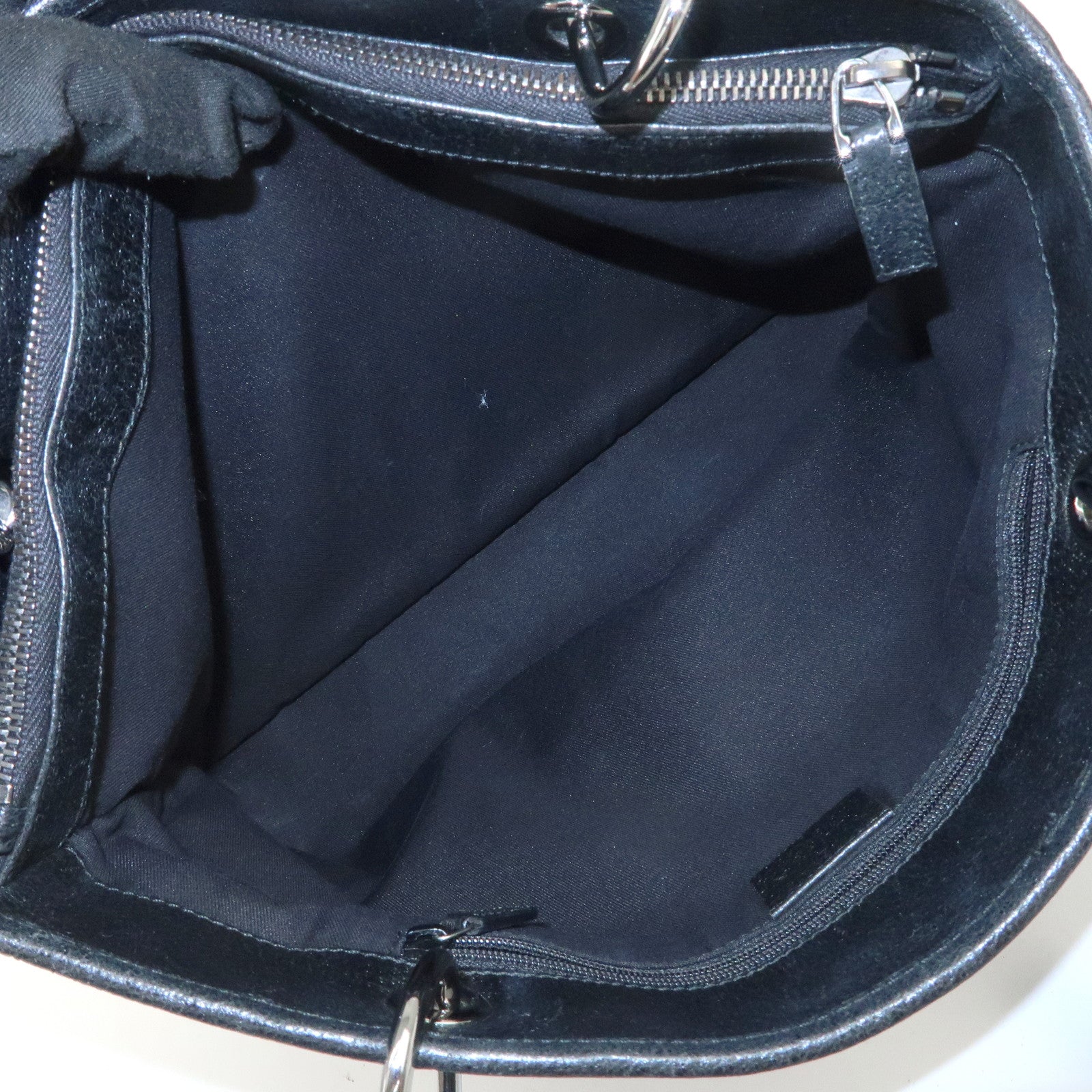 GUCCI GG Canvas Leather Tote Bag Shoulder Bag Black 120337