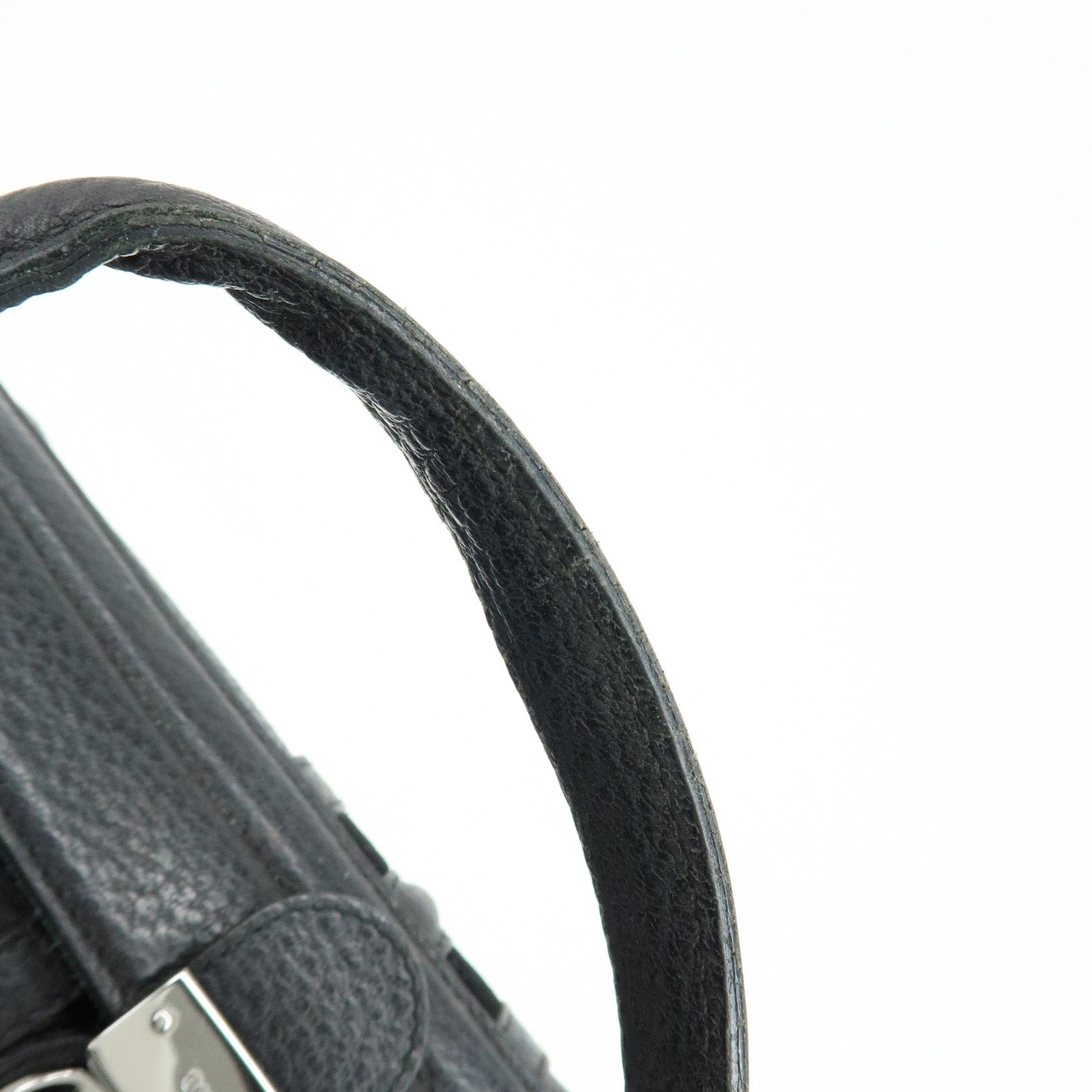 GUCCI Leather Velor Hand Bag Doctor's Bag Shoulder Bag Black 146002
