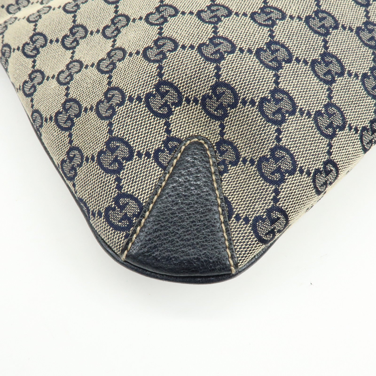GUCCI Horsebit Sherry GG Canvas Leather Shoulder Bag Beige 145826