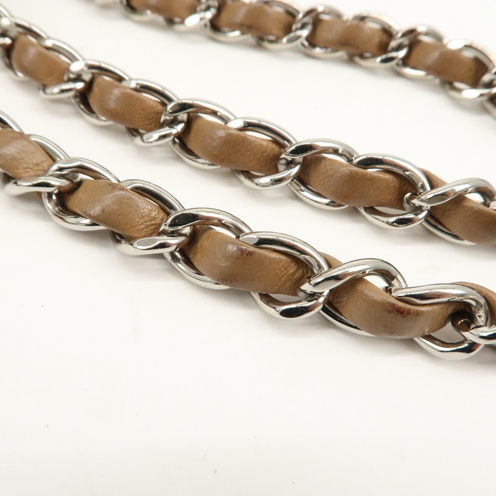 CHANEL East West Chain Shoulder Bag Hand Bag Tote Bag Brown