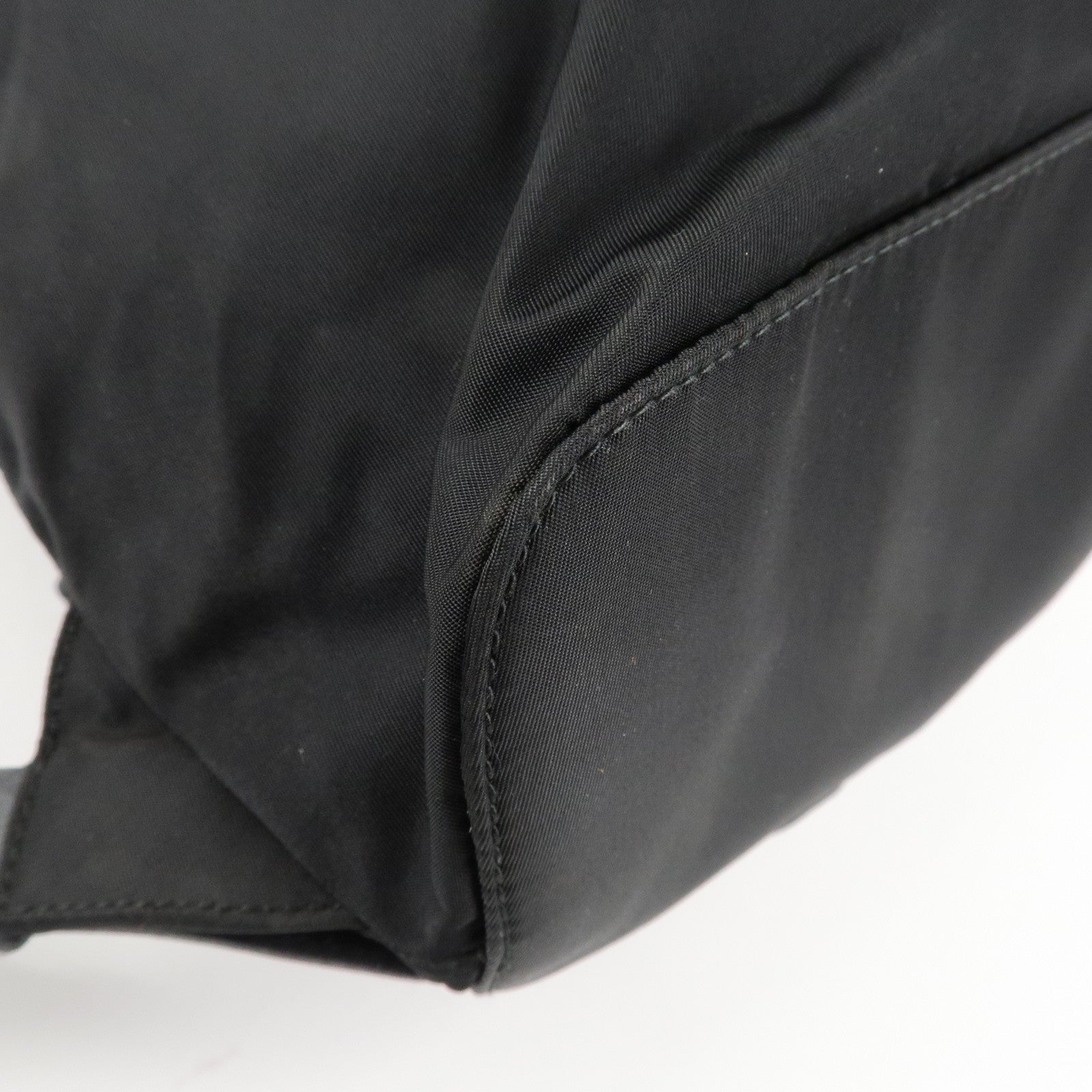 PRADA Triangle Logo Nylon Leather Backpack Ruck Sack Black 1BZ005 Used