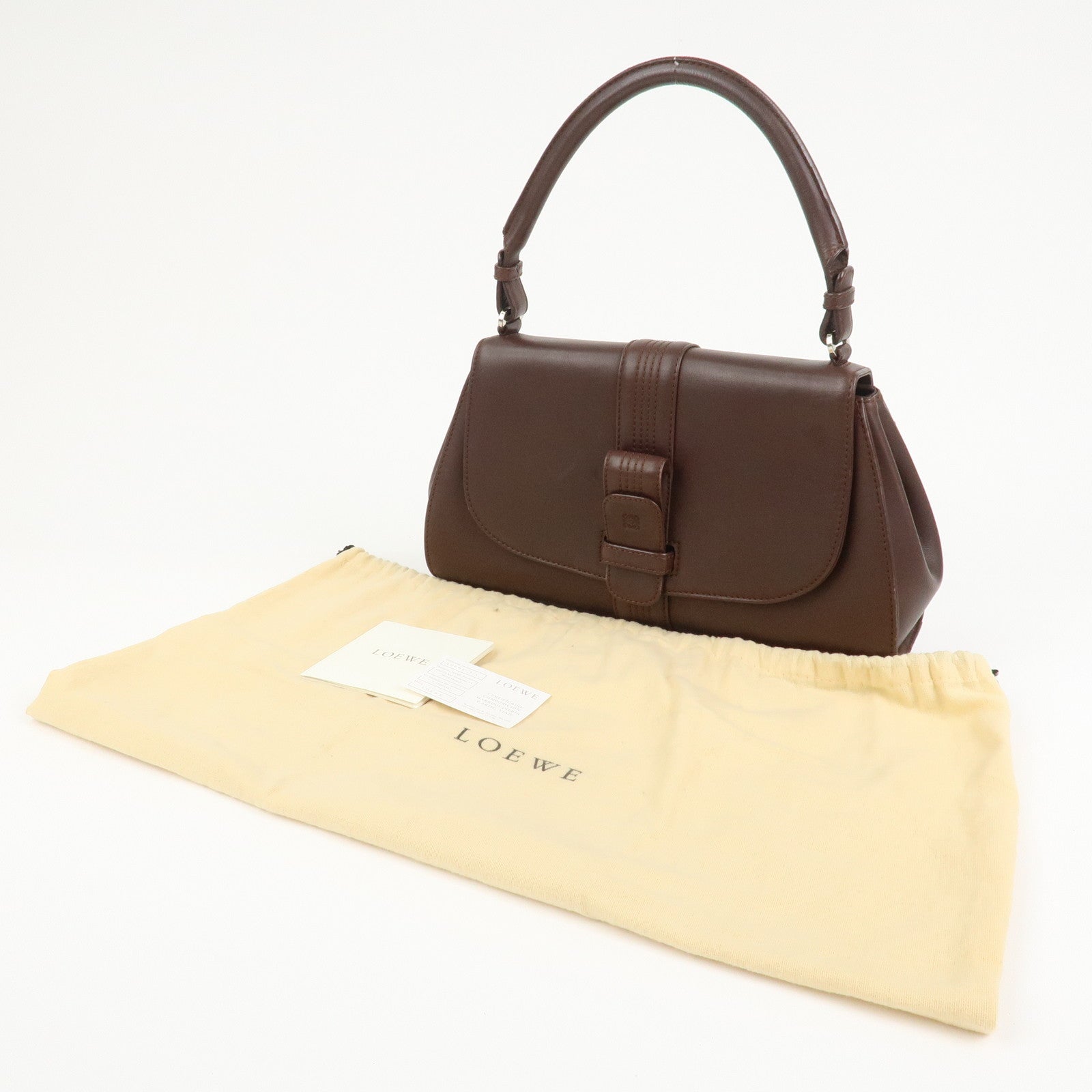 LOEWE Anagram Leather Hand Bag Shoulder Bag Brown